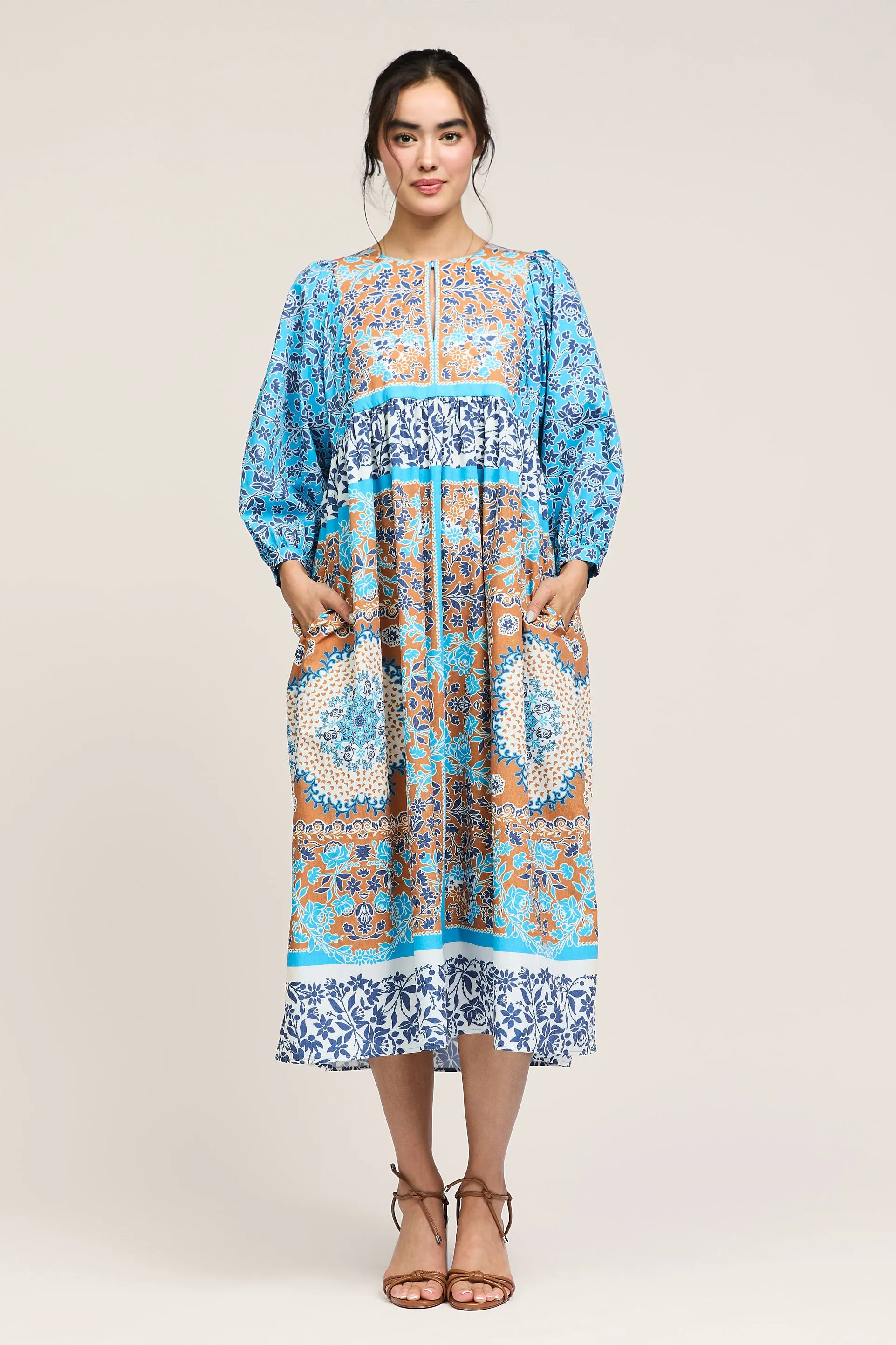 Patterned Dolman Midi Dress sold by Current Air product image thumbnail 4