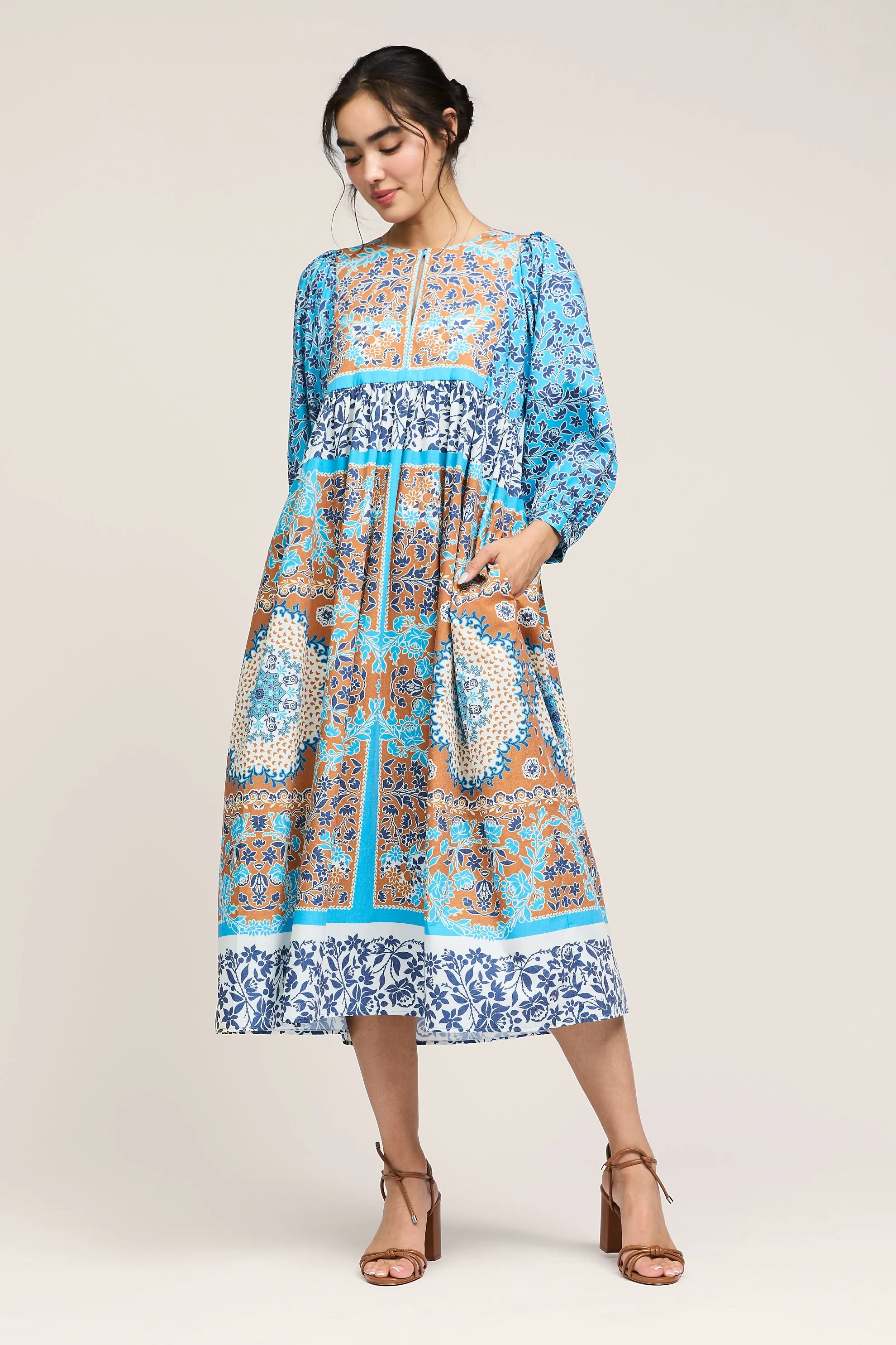 Patterned Dolman Midi Dress sold by Current Air product image thumbnail 3