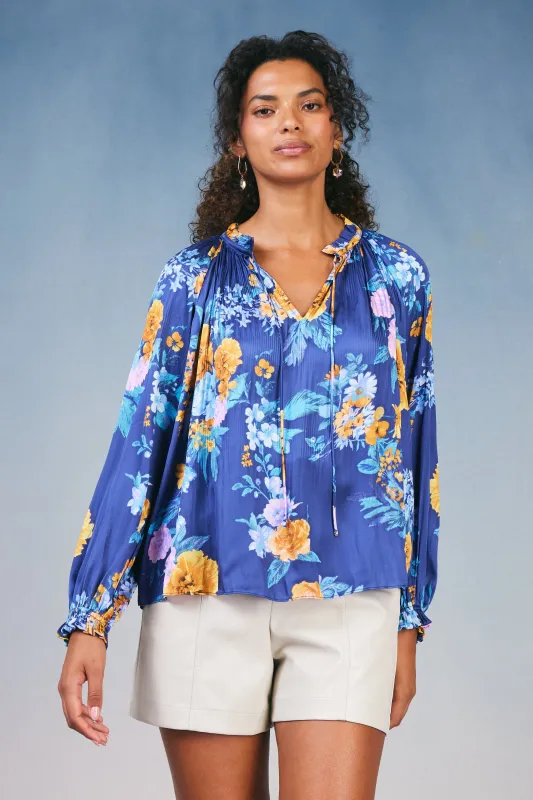 Cobalt Botanical Blouse sold by Current Air