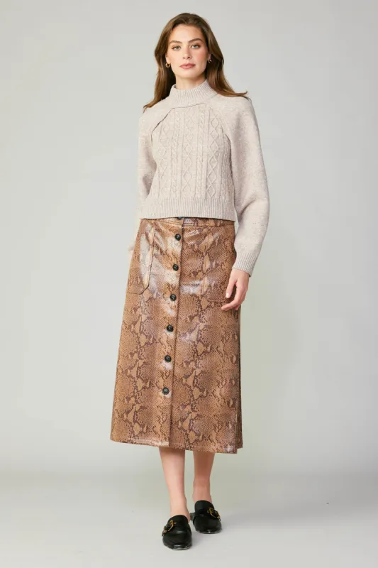Snake Print Midi Skirt sold by Current Air