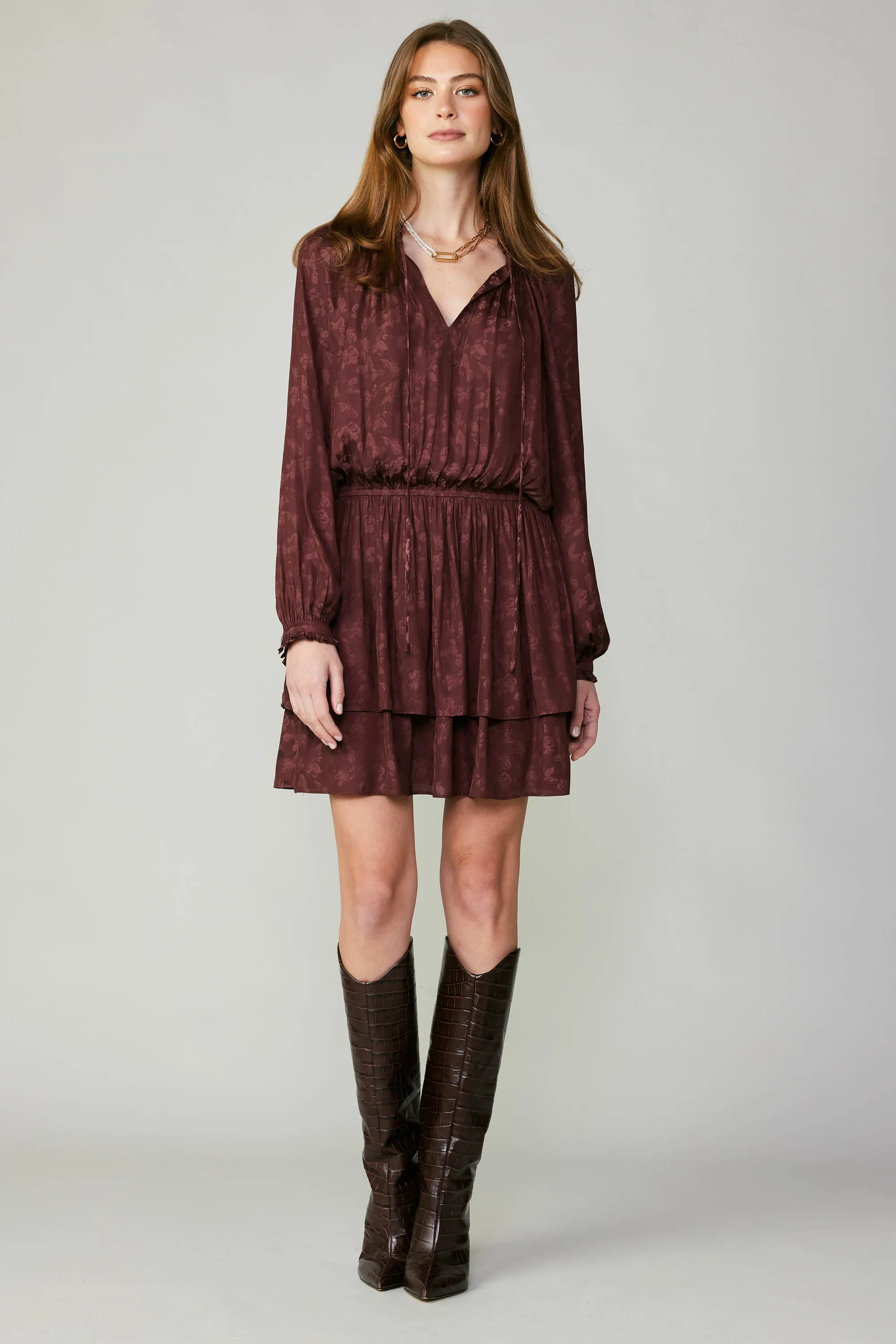 Floral Jacquard Mini Dress sold by Current Air product image thumbnail 3