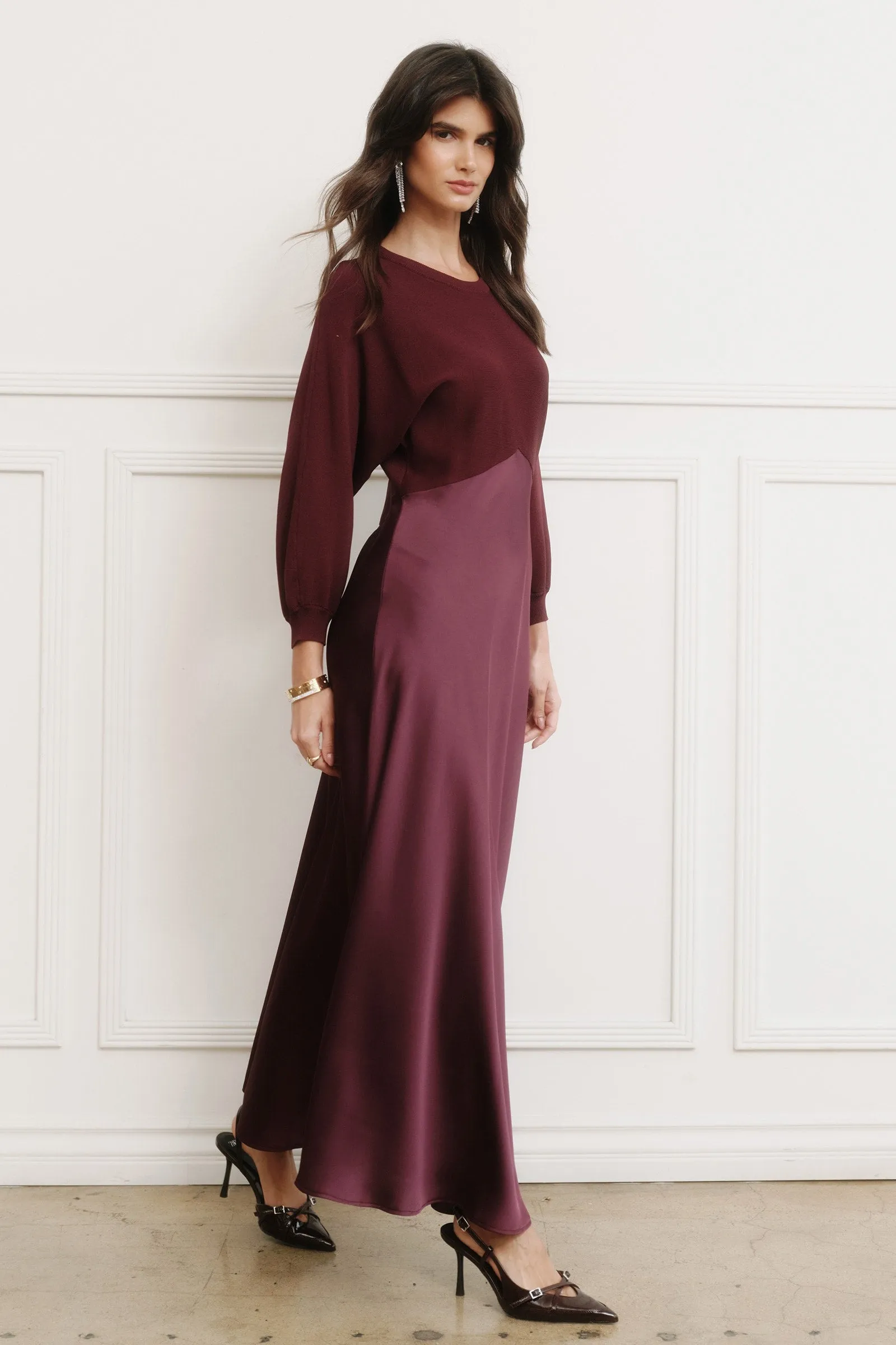 Burgundy dress sold by Current Air