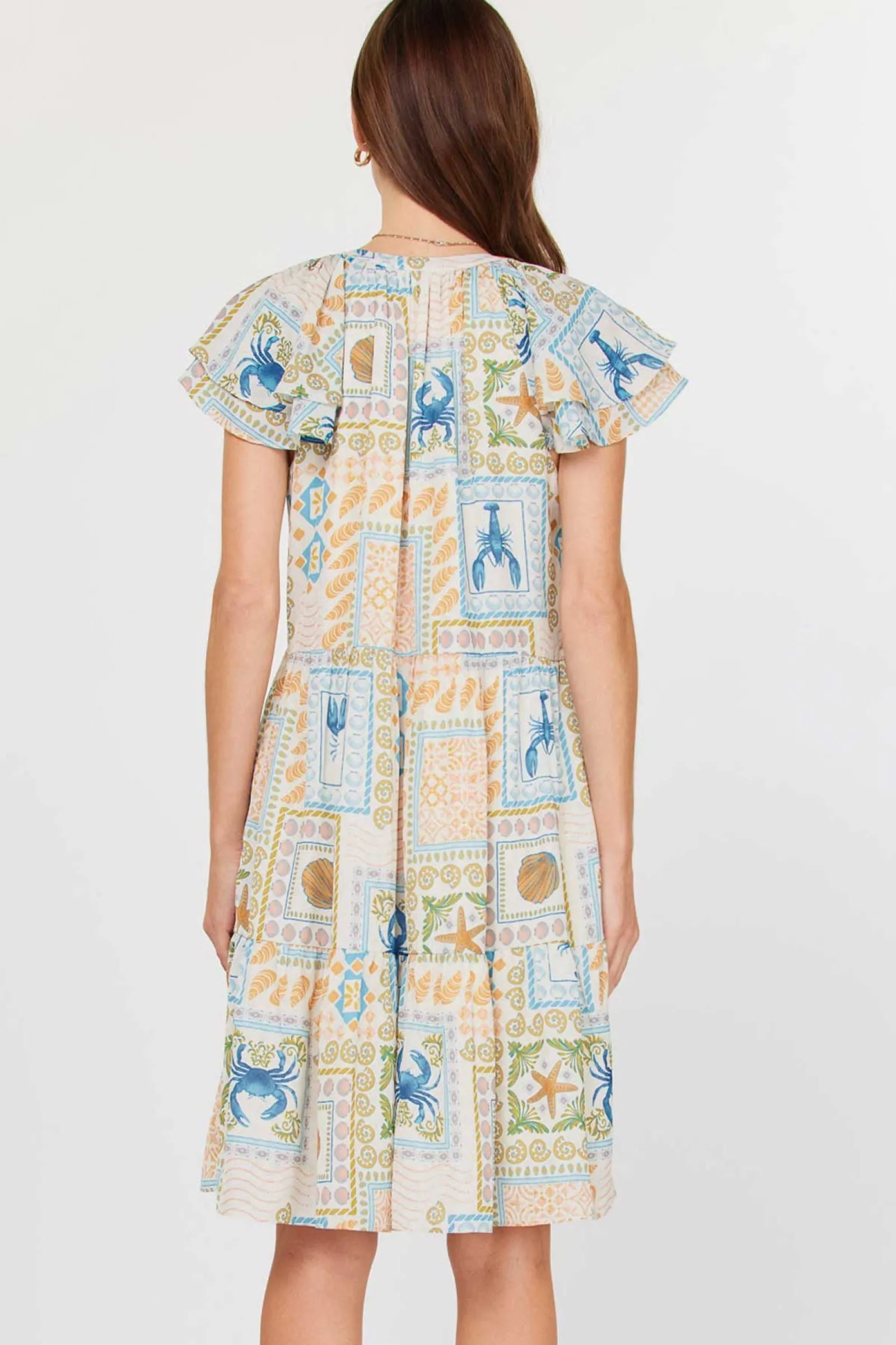 V-NECK FLUTTER SLEEVE MINI DRESS sold by Current Air product image thumbnail 3