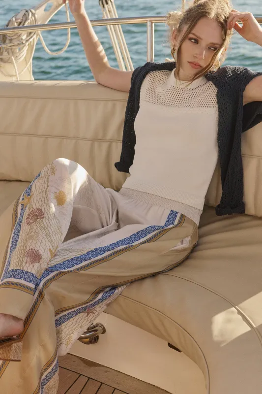 Shell print lounge pant sold by Current Air