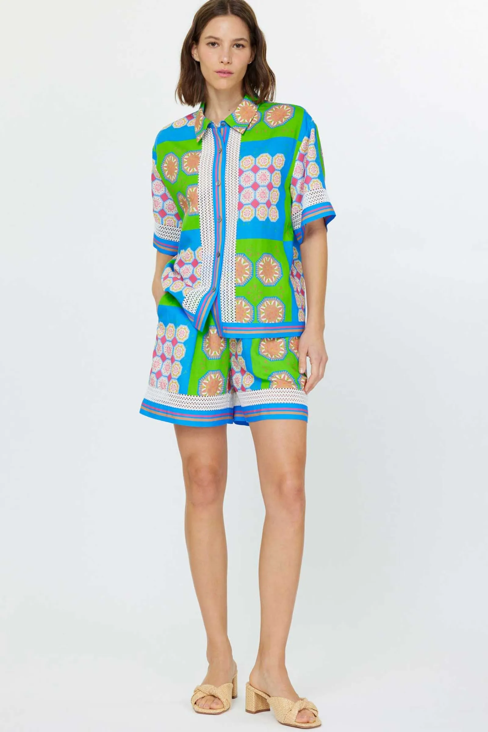 Print button down with trim insert sold by Current Air product image thumbnail 2