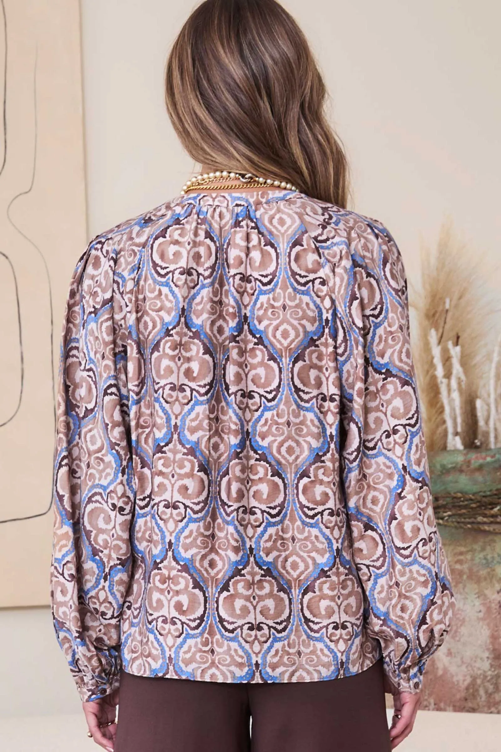 Mauve Brown Long Sleeve Blouse-Test sold by Current Air product image thumbnail 4