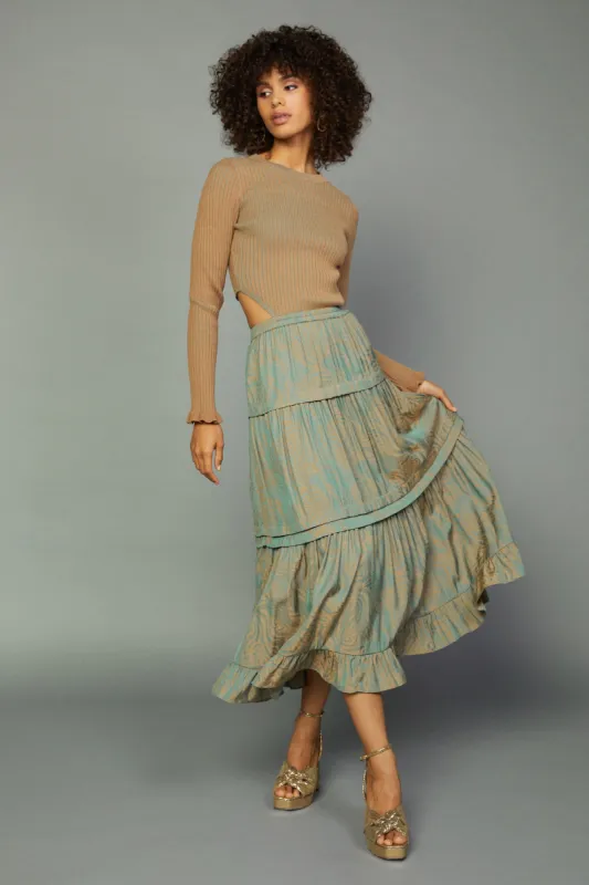 Ribbed Cutout Midi Dress sold by Current Air