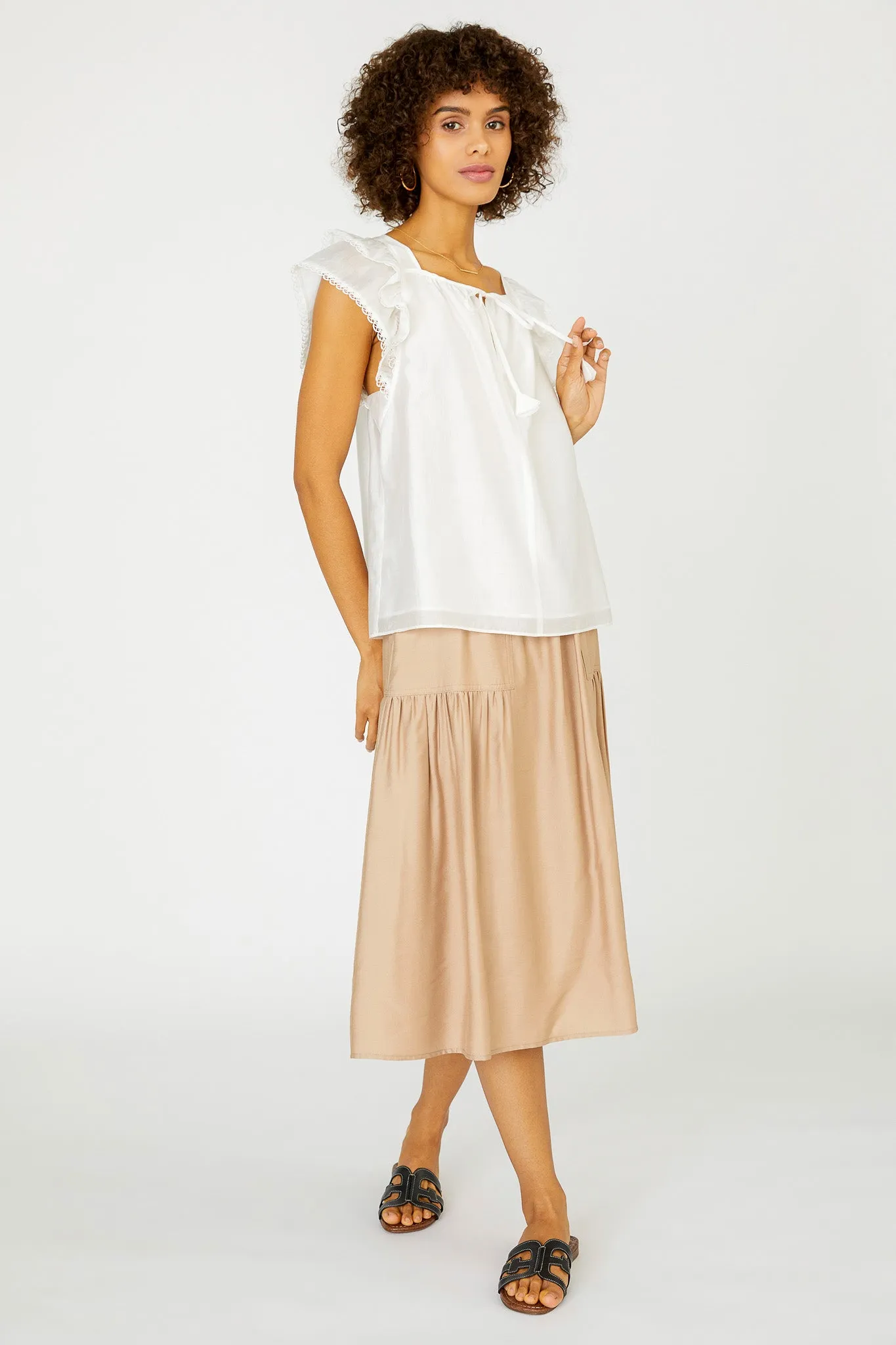 Peekaboo Flutter Sleeve Top sold by Current Air product image thumbnail 3