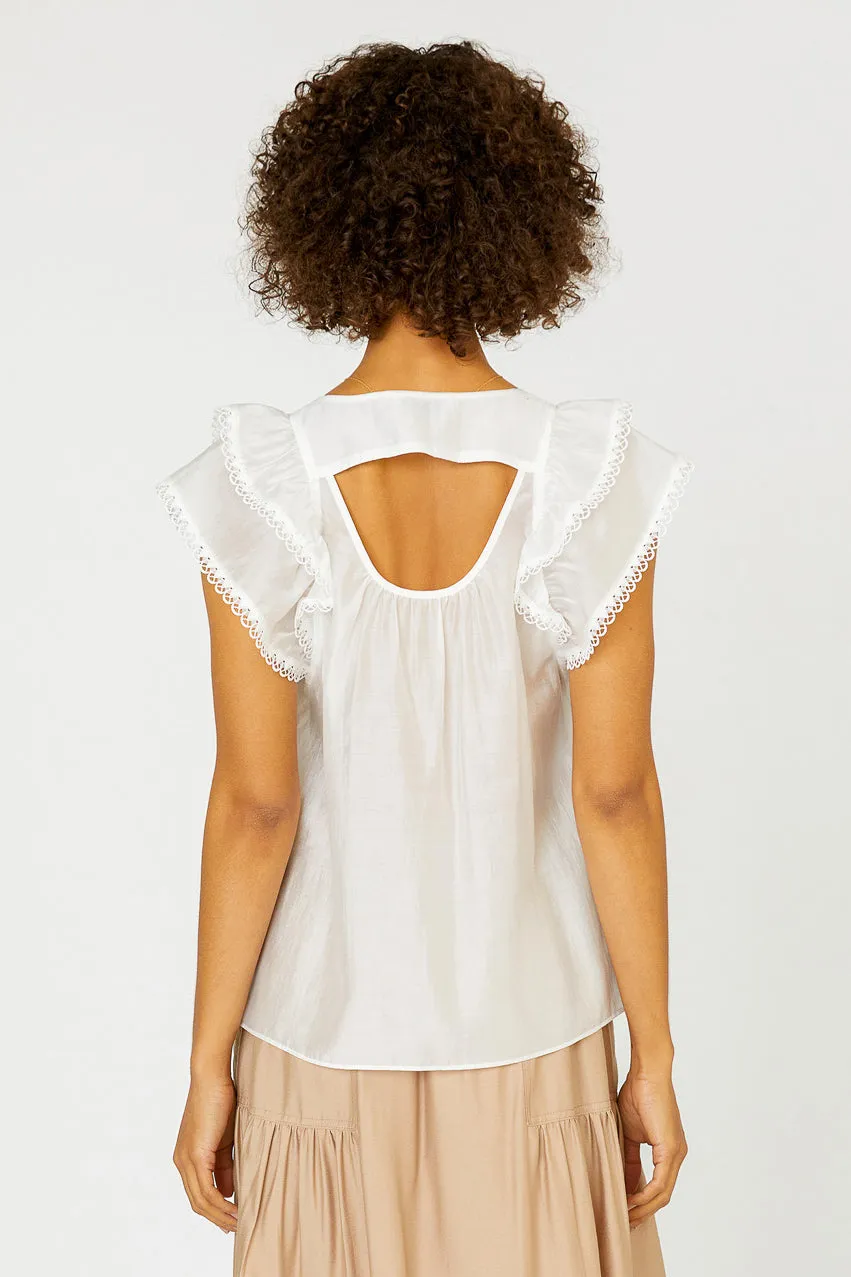 Peekaboo Flutter Sleeve Top sold by Current Air product image thumbnail 4