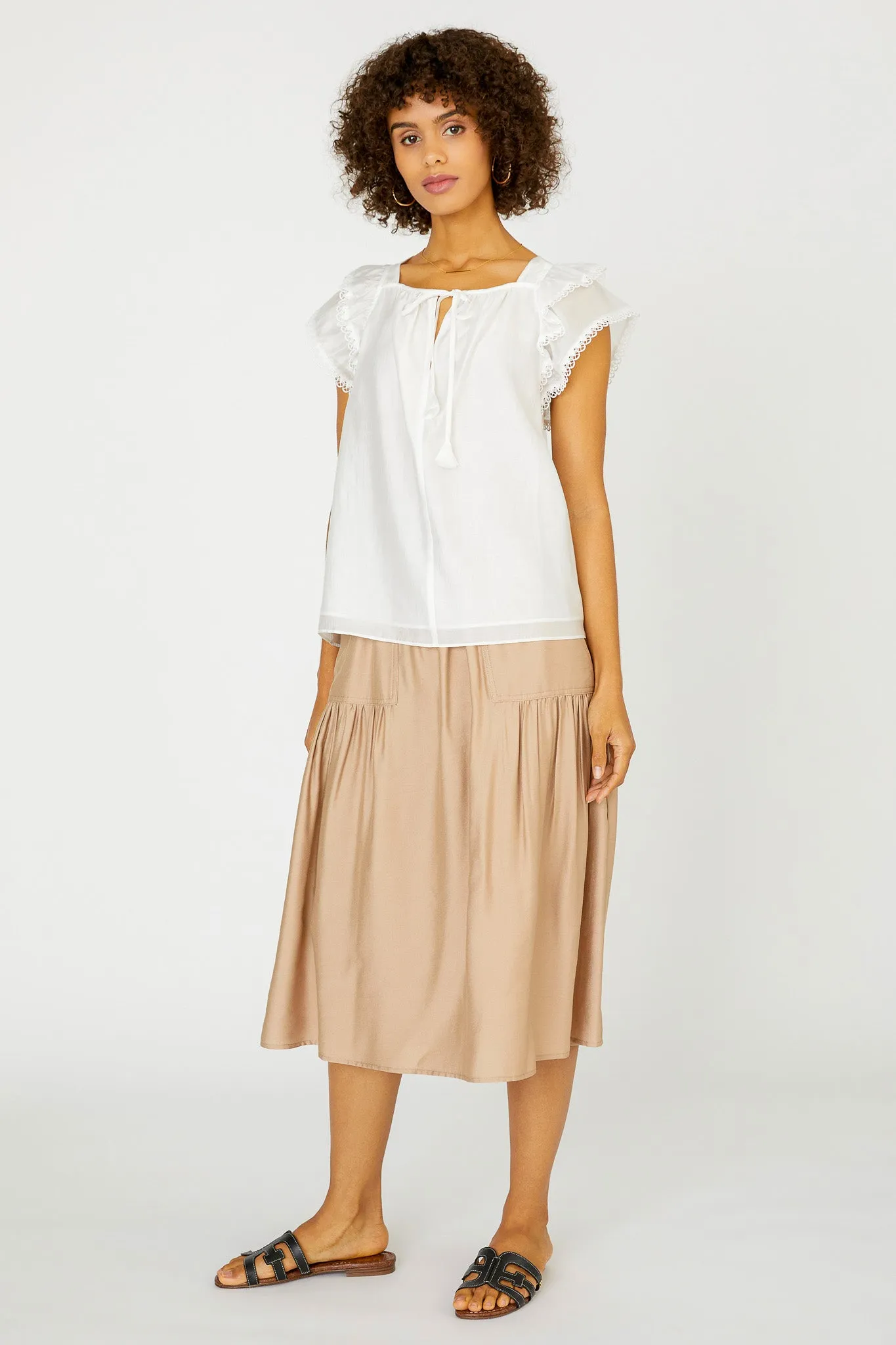 Peekaboo Flutter Sleeve Top sold by Current Air product image thumbnail 2