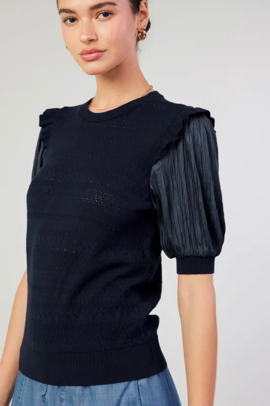 Half Sleeve Contrast Top sold by Current Air