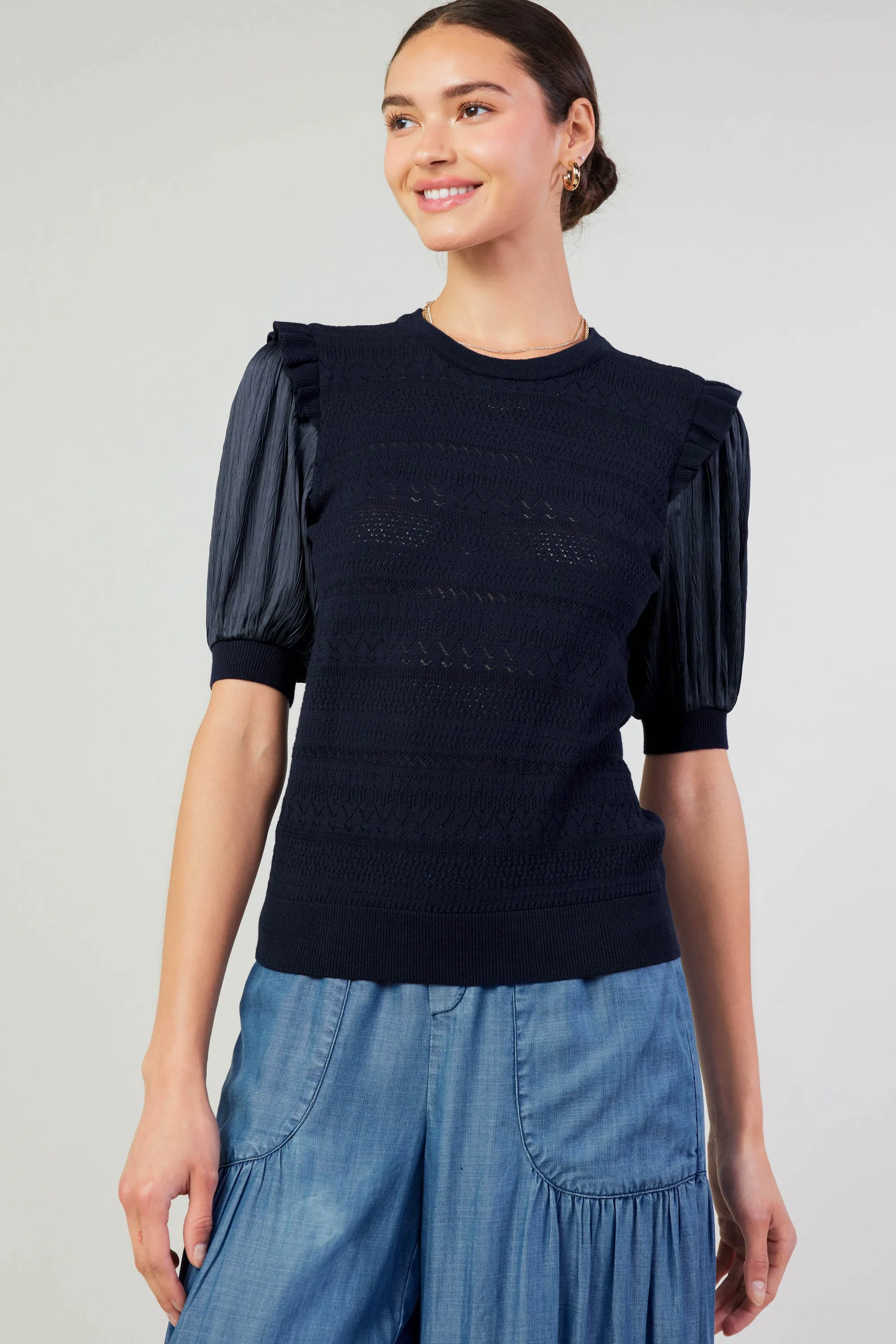 Half Sleeve Contrast Top sold by Current Air product image thumbnail 3