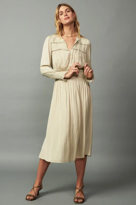 Aida Smocked Midi Dress sold by Current Air