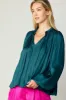 Pleated Puffed Sleeve Blouse sold by Current Air