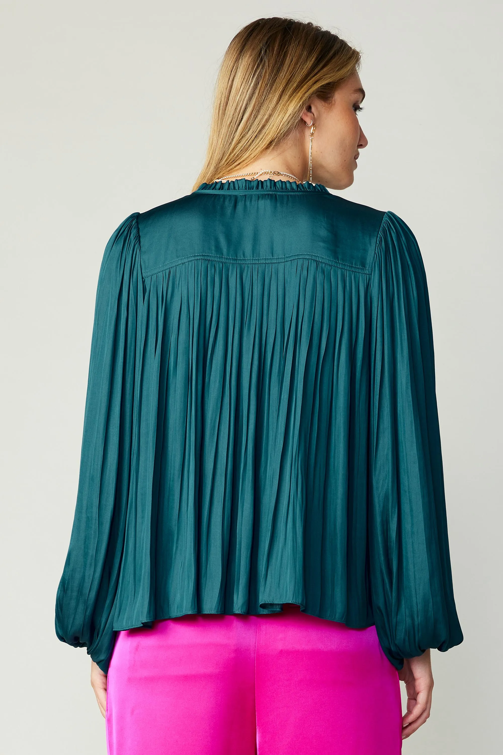 Pleated Puffed Sleeve Blouse sold by Current Air product image thumbnail 5