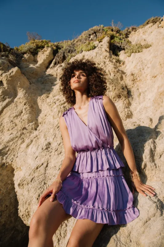 Ruffled Surplice Mini Dress sold by Current Air
