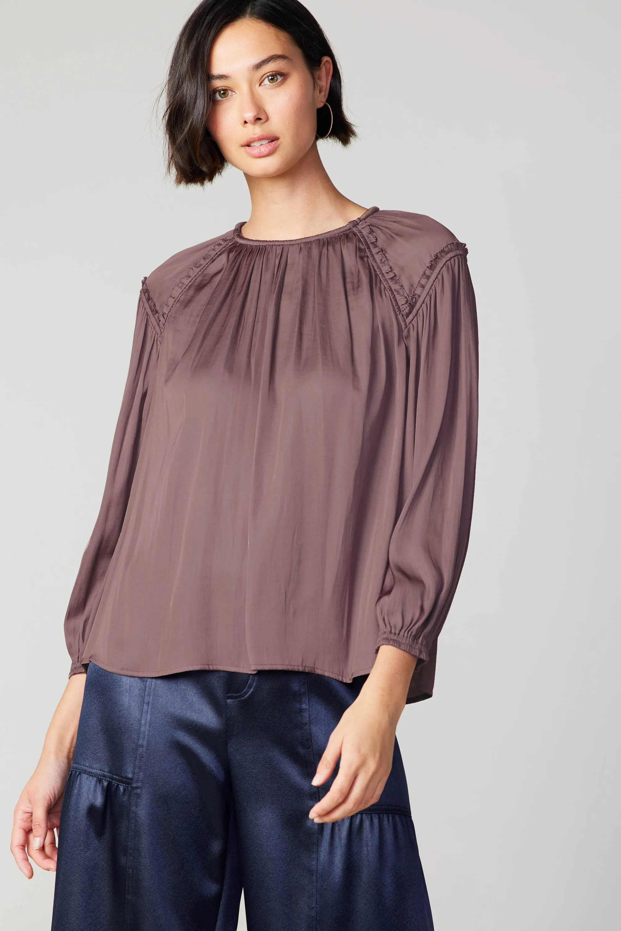 Round Neck Ruffled Top sold by Current Air