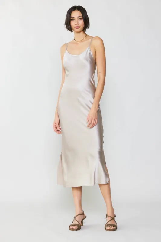 Silk Bias Midi Dress sold by Current Air