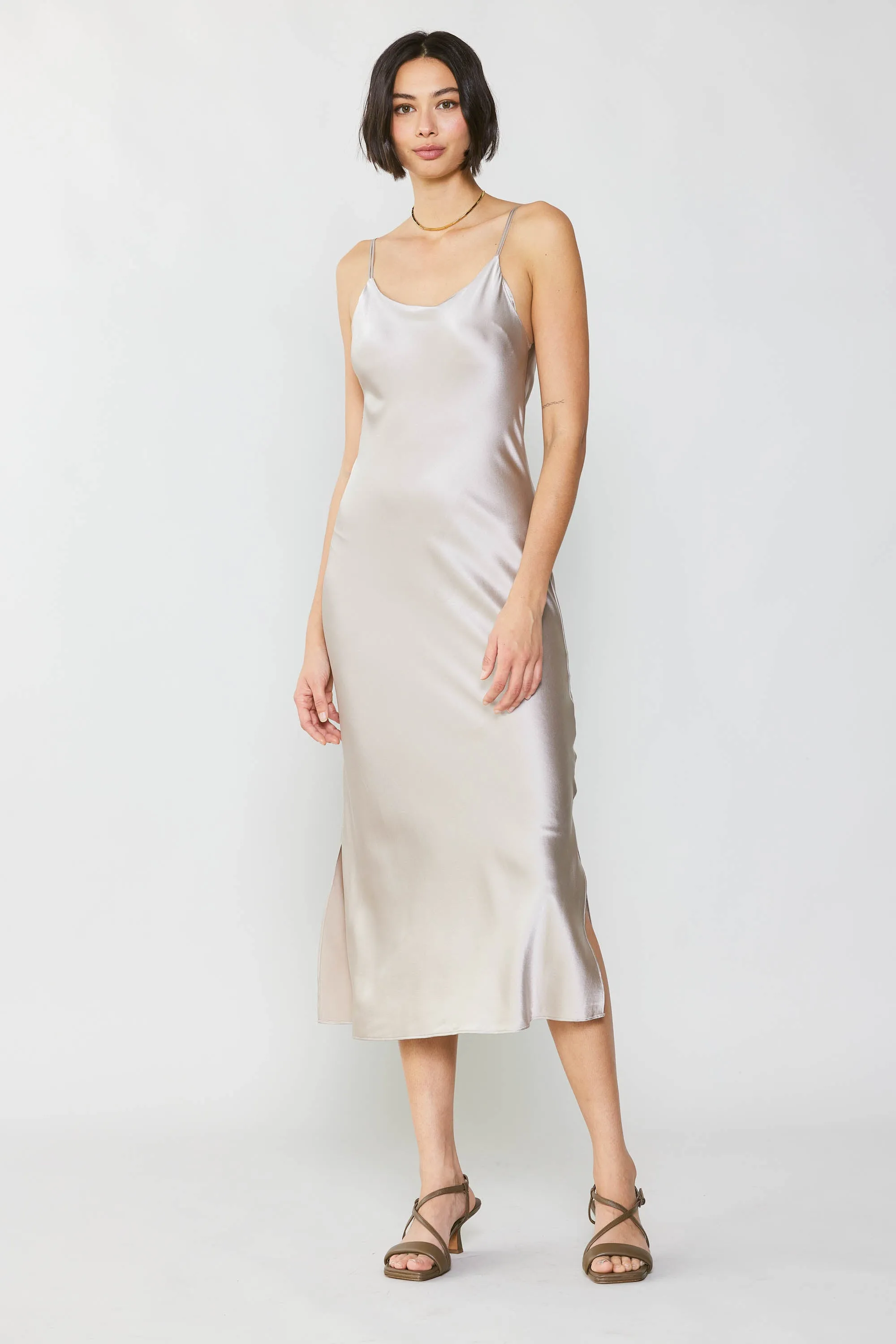 Silk Bias Midi Dress sold by Current Air