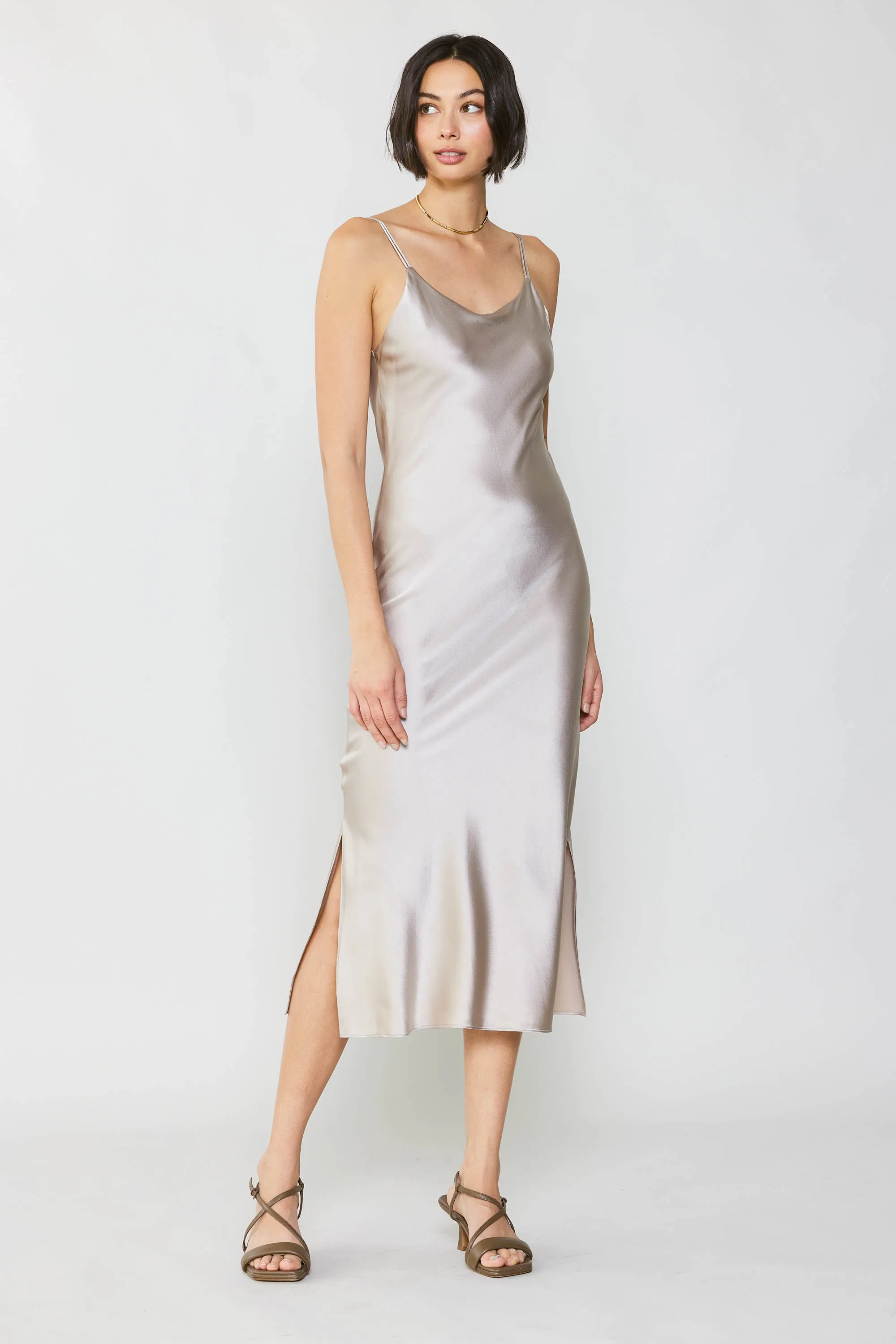 Silk Bias Midi Dress sold by Current Air product image thumbnail 3
