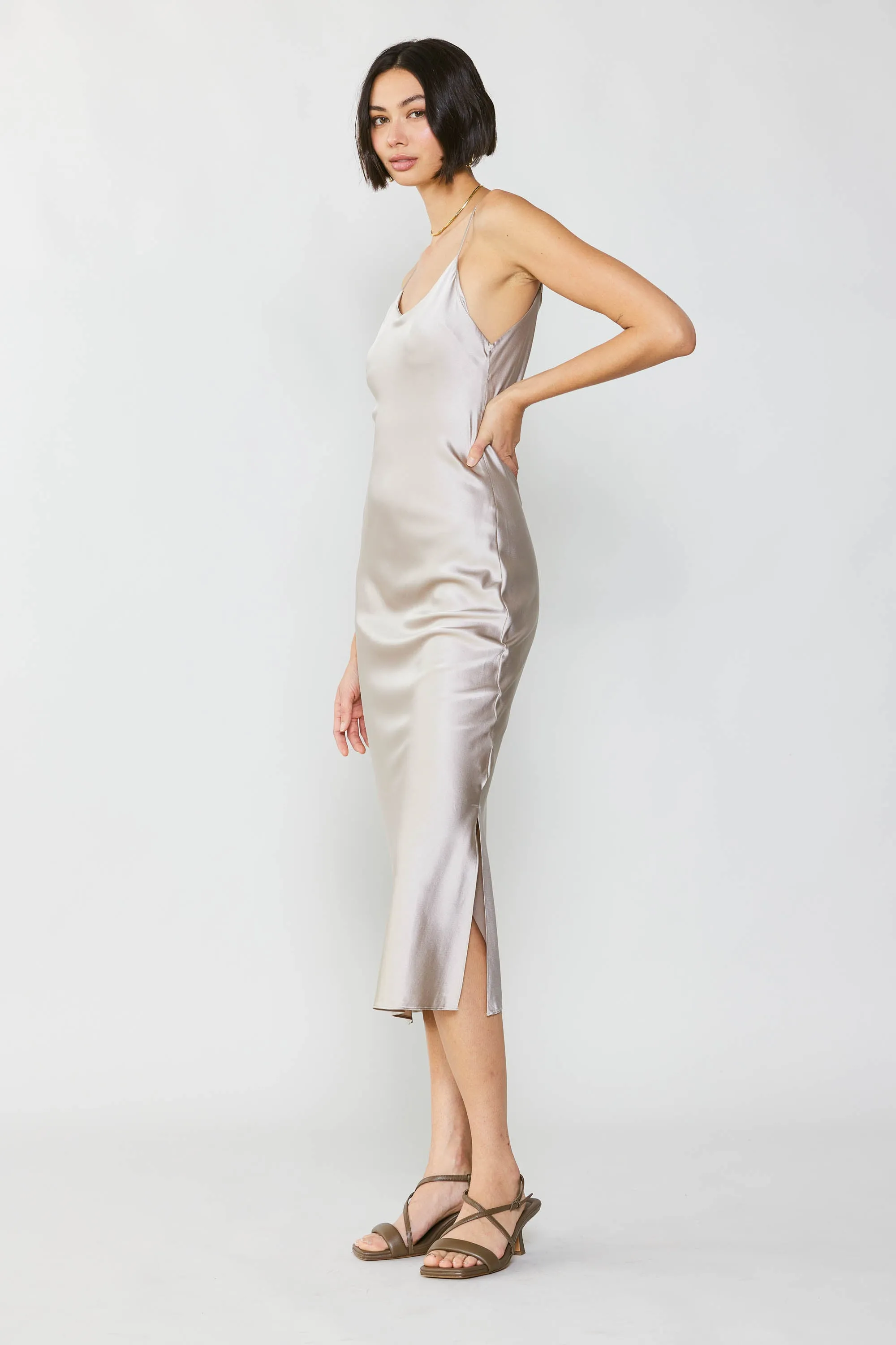Silk Bias Midi Dress sold by Current Air product image thumbnail 4