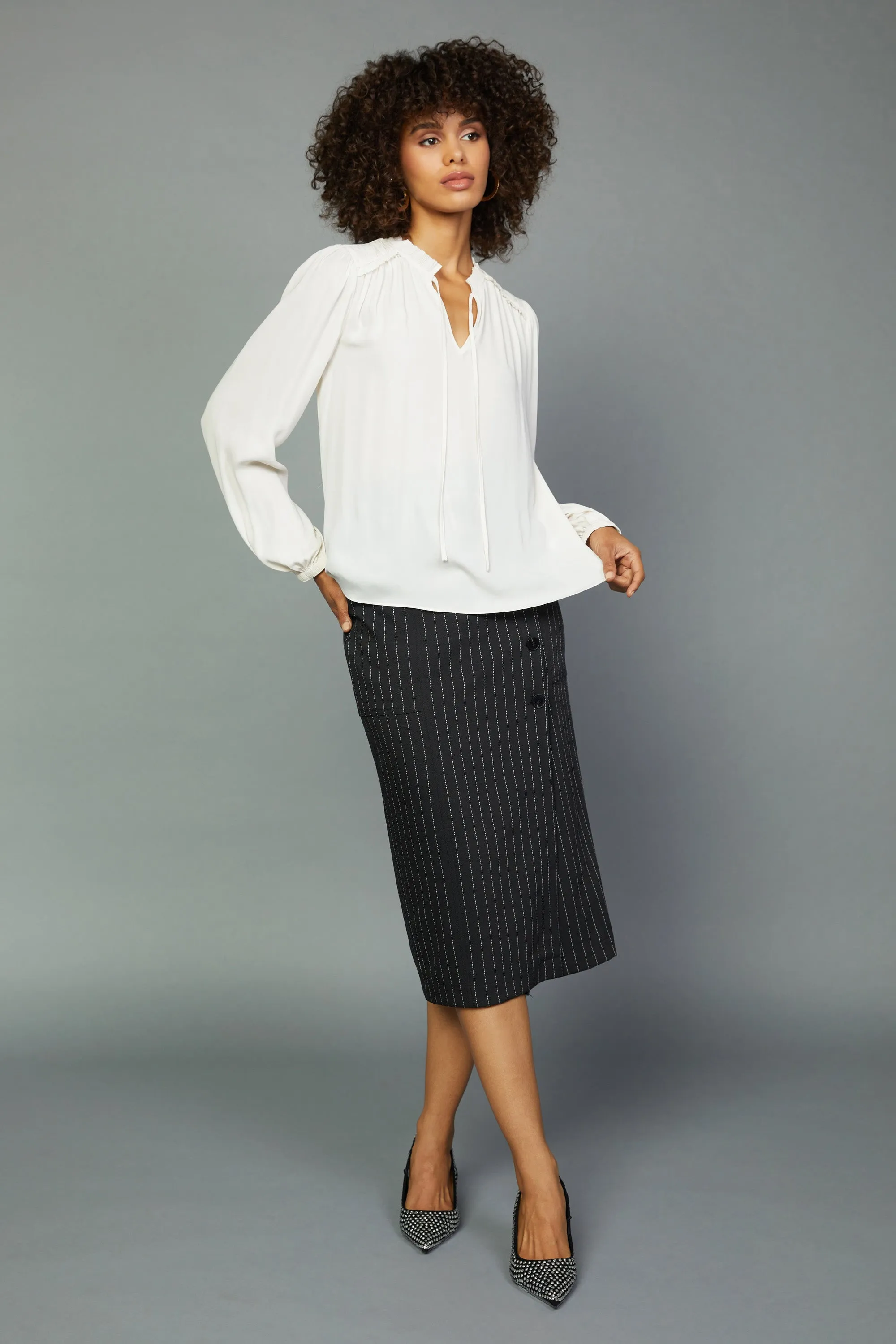 Split Neck Blouse sold by Current Air product image thumbnail 4