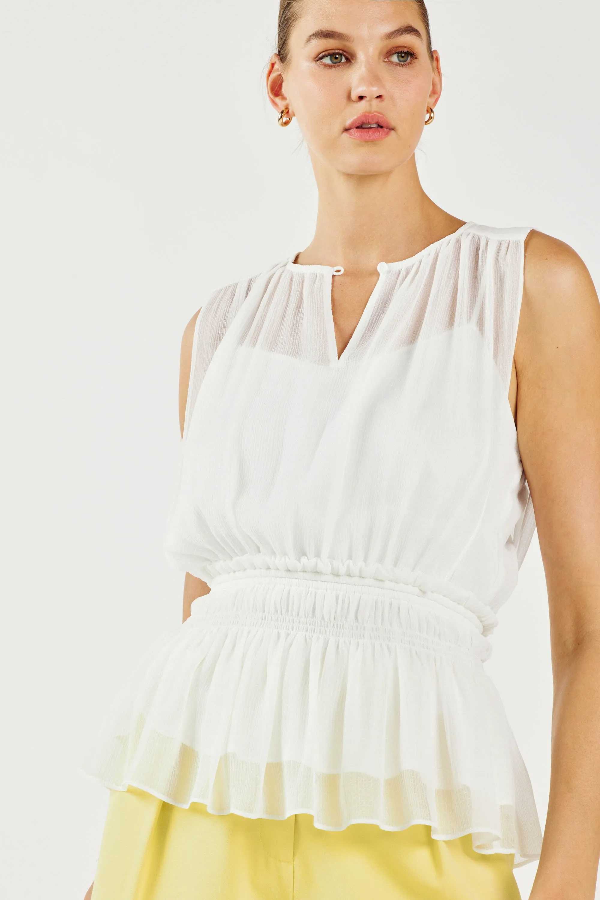 Keyhole Organza Top sold by Current Air