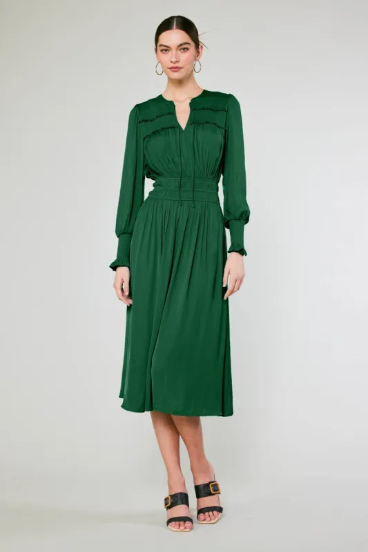 Aida Smocked Midi Dress sold by Current Air