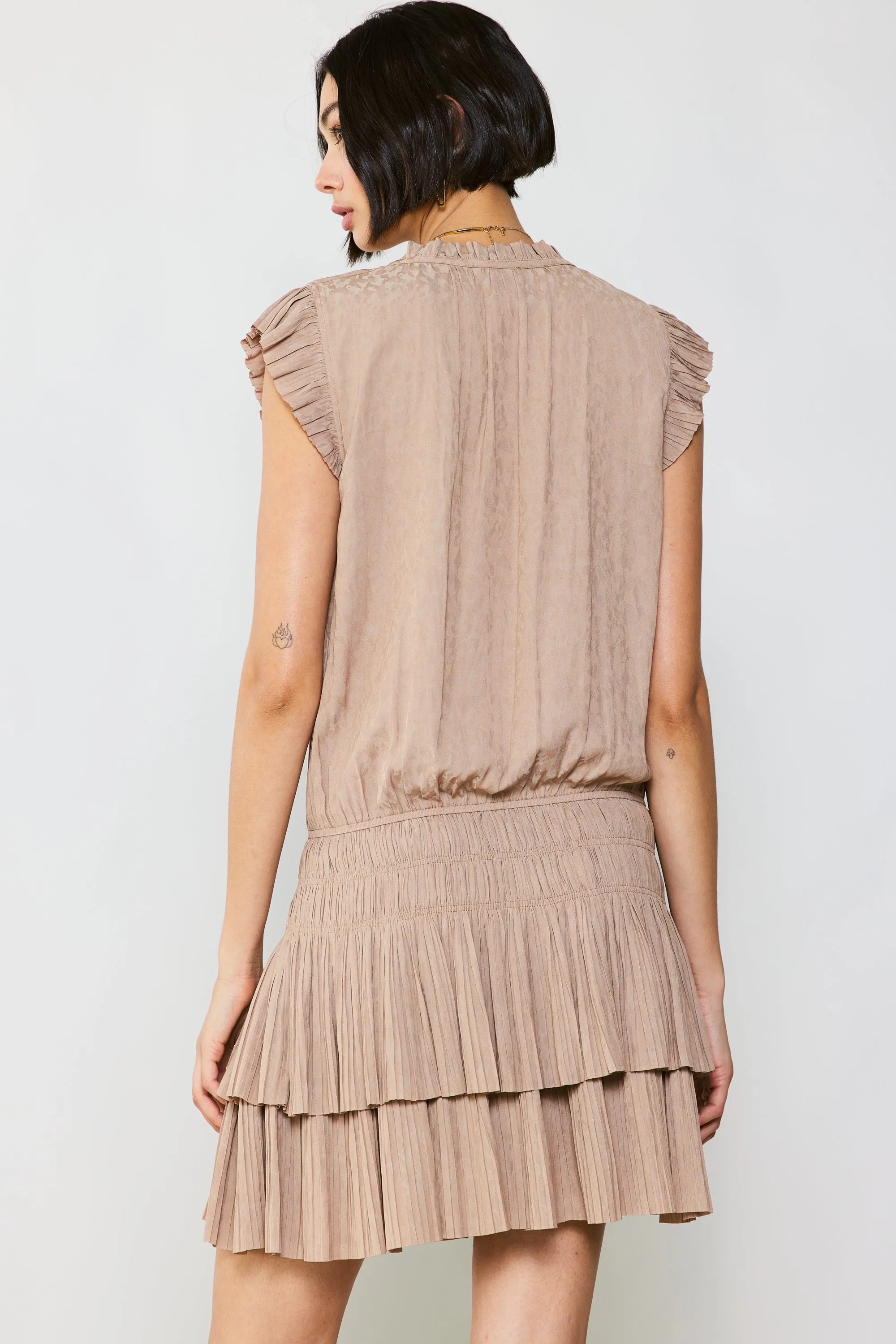 Zoey Jacquard Pleated Mini Dress sold by Current Air product image thumbnail 4