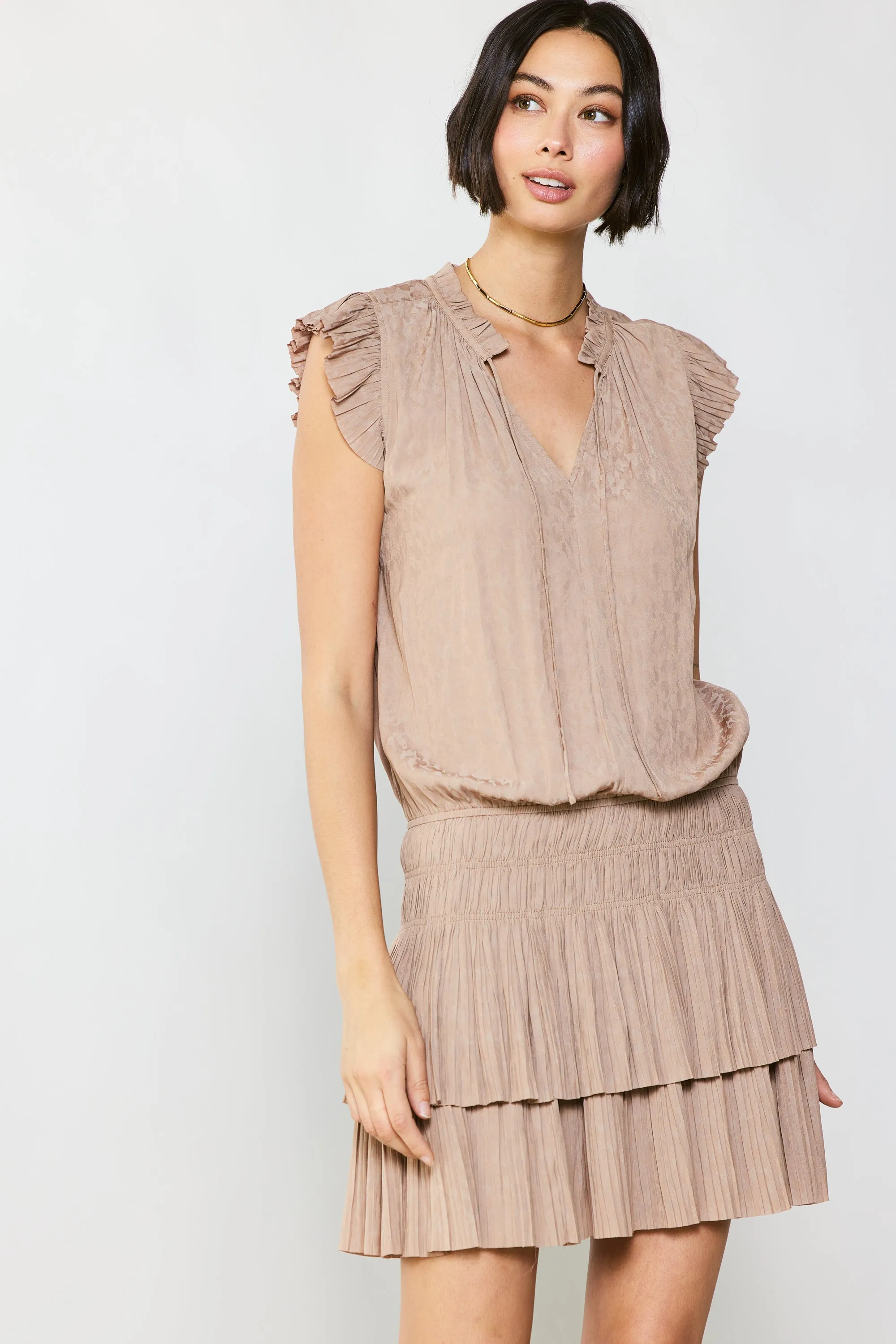 Zoey Jacquard Pleated Mini Dress sold by Current Air product image thumbnail 2
