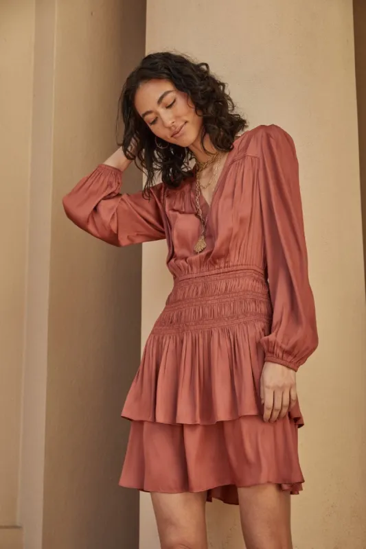 Smocked Tiered Mini Dress sold by Current Air