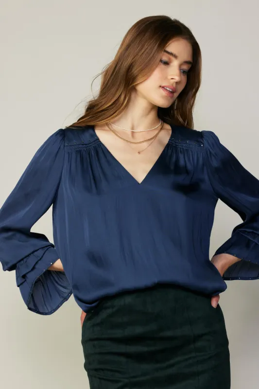 Layered Cuff Blouse sold by Current Air