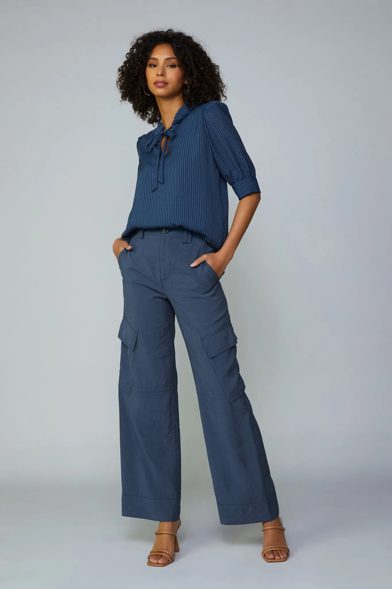 Striped Structured Sleeve Blouse sold by Current Air product image thumbnail 3