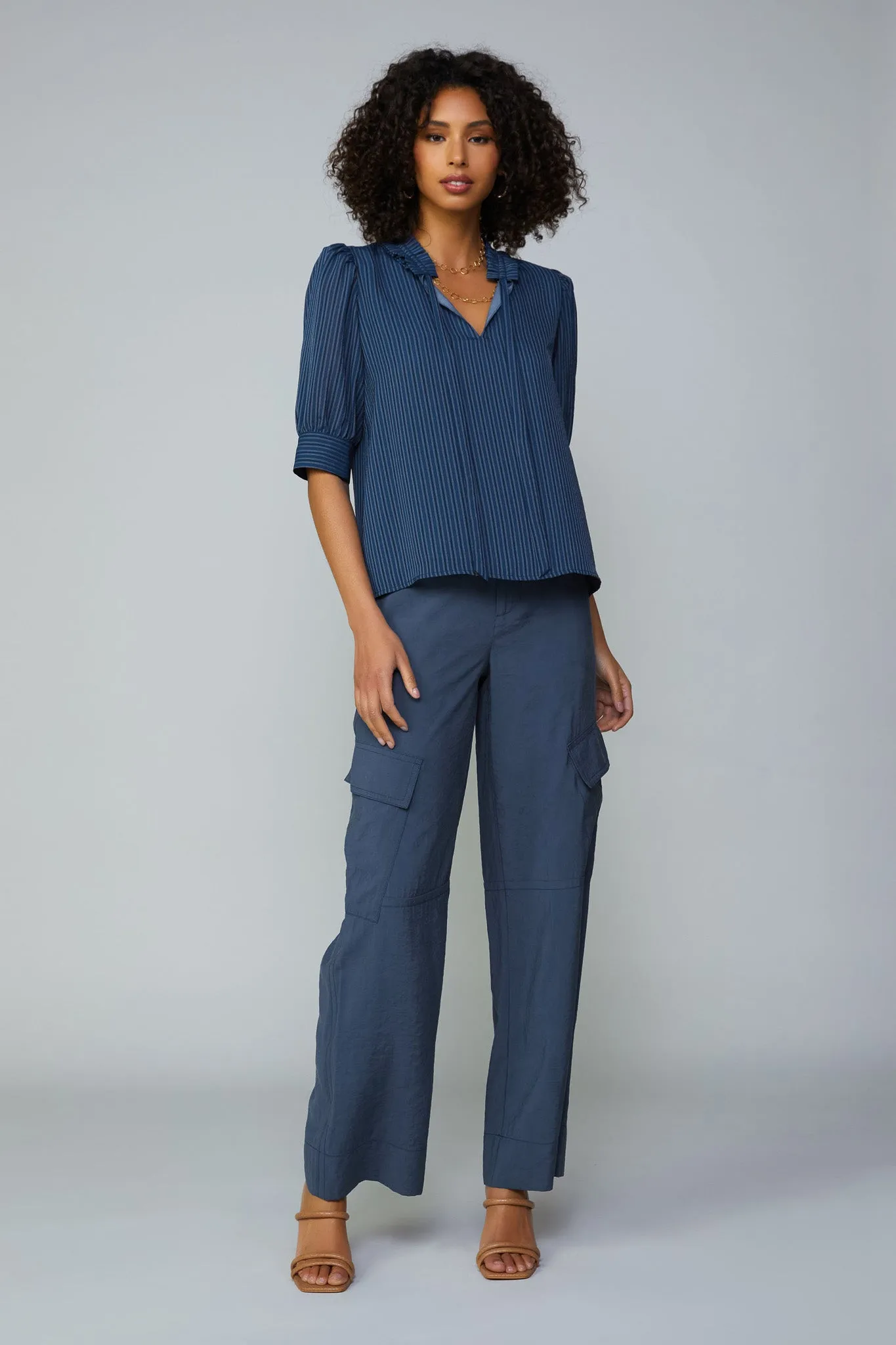 Striped Structured Sleeve Blouse sold by Current Air product image thumbnail 2