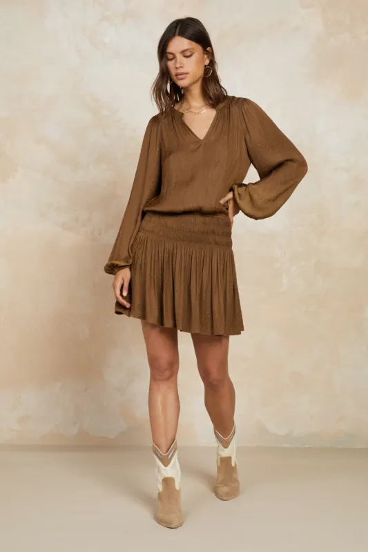 Crinkle Texture Smocked Mini Dress sold by Current Air