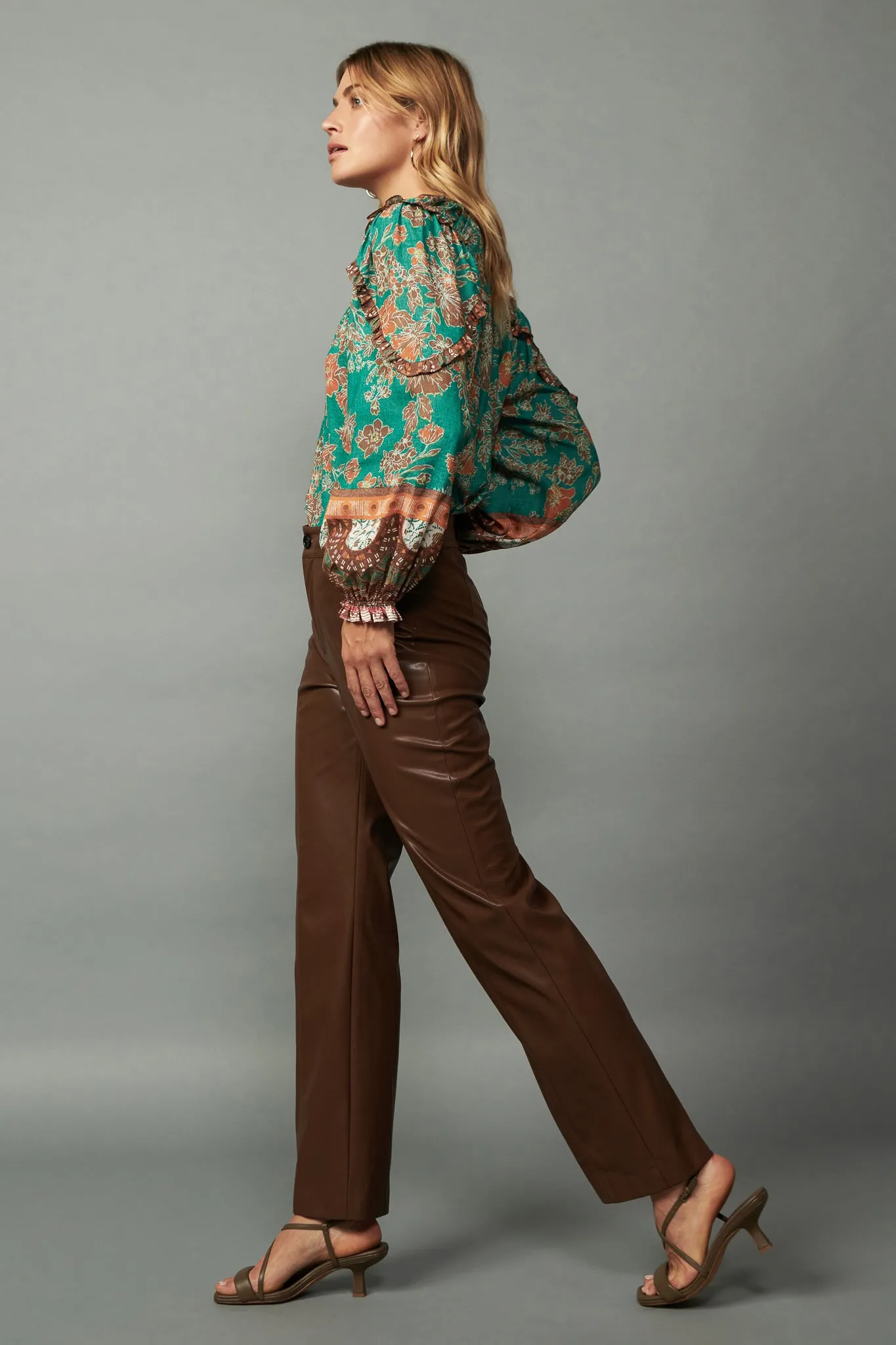 Faux Leather Straight Leg Pants sold by Current Air product image thumbnail 2