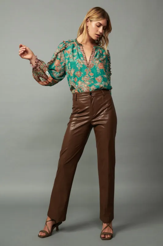 Faux Leather Straight Leg Pants sold by Current Air