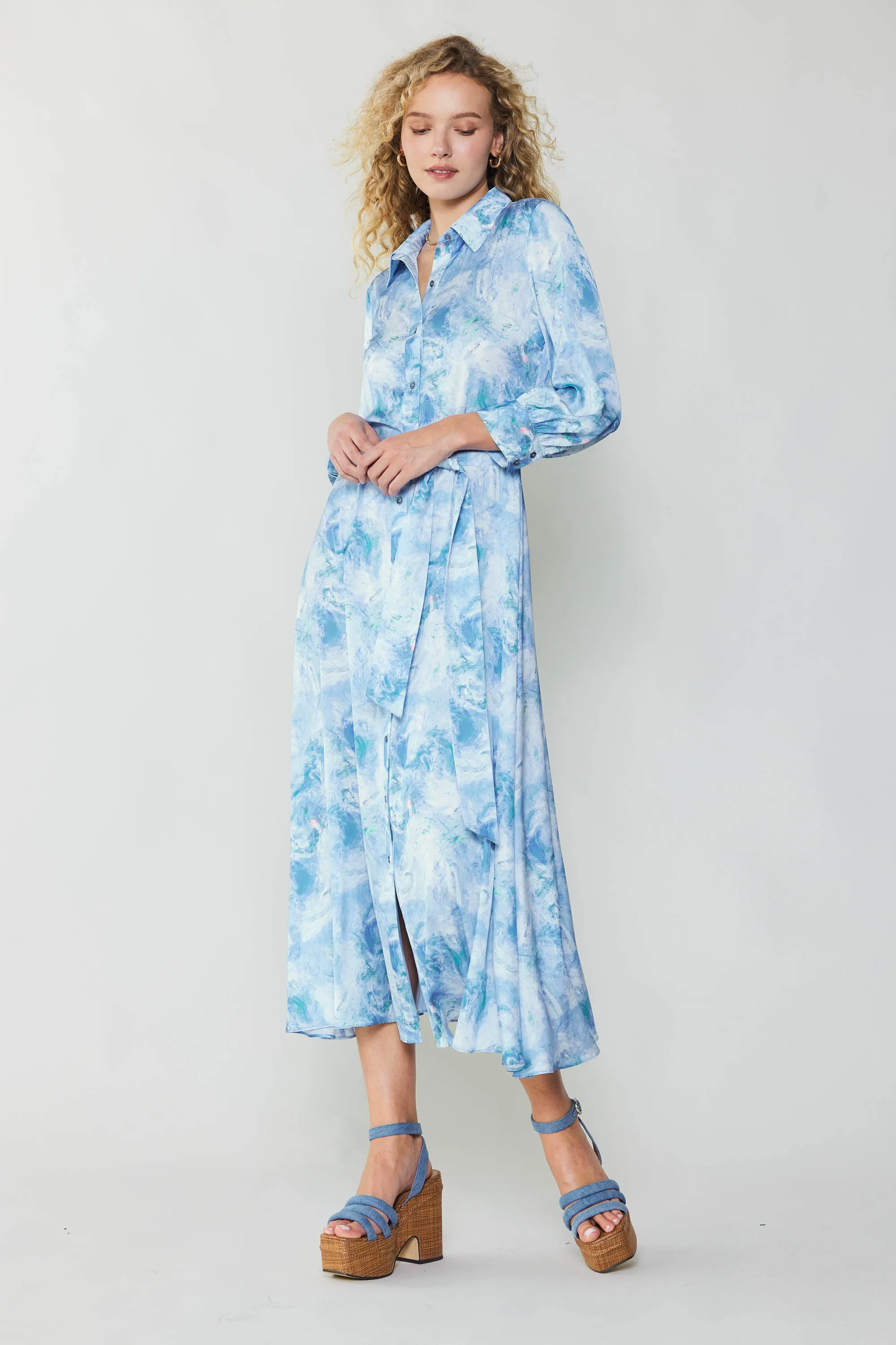 Marbled Motif Buttondown Dress sold by Current Air product image thumbnail 2