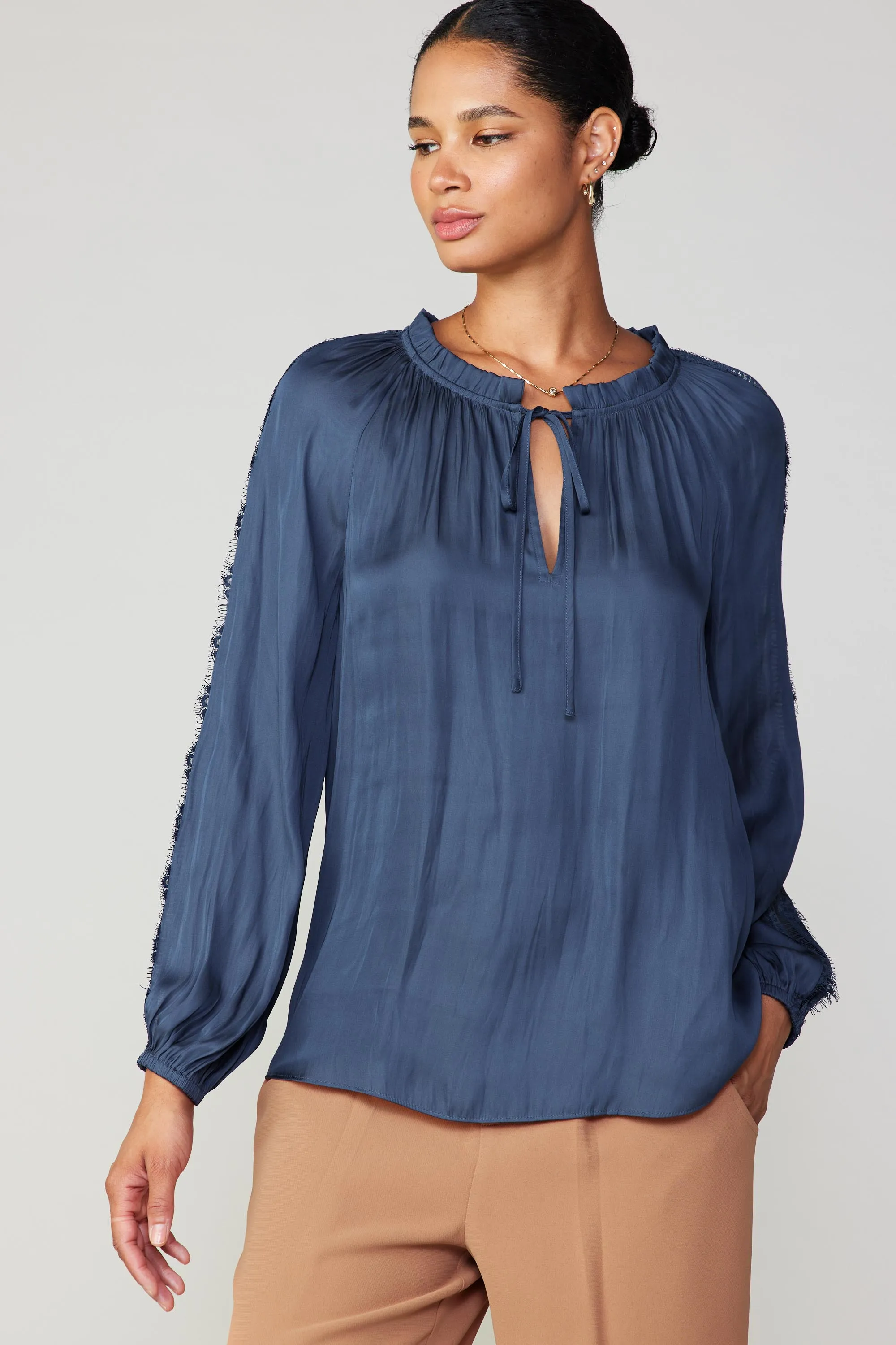 Lace Panel Blouse sold by Current Air