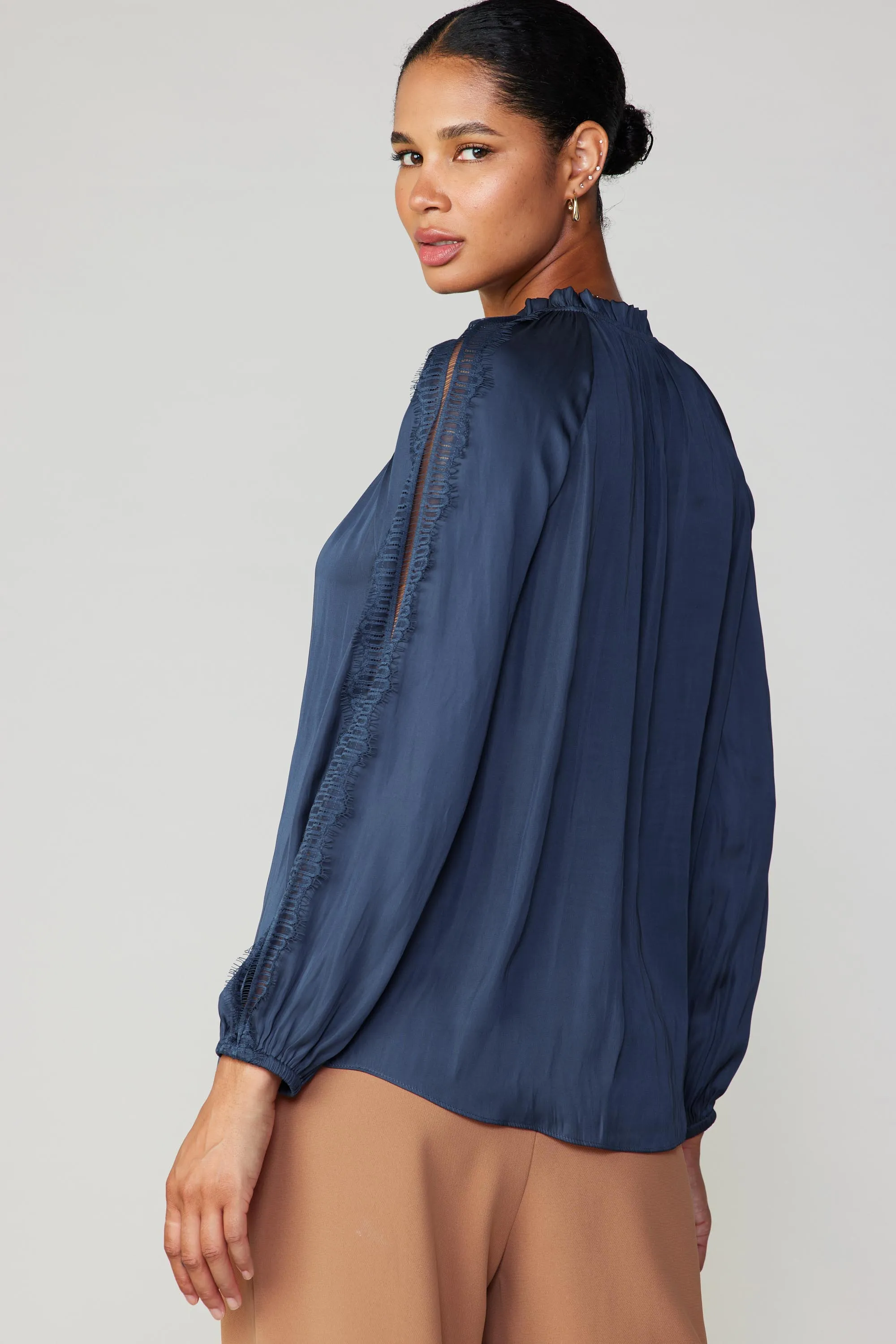 Lace Panel Blouse sold by Current Air product image thumbnail 4