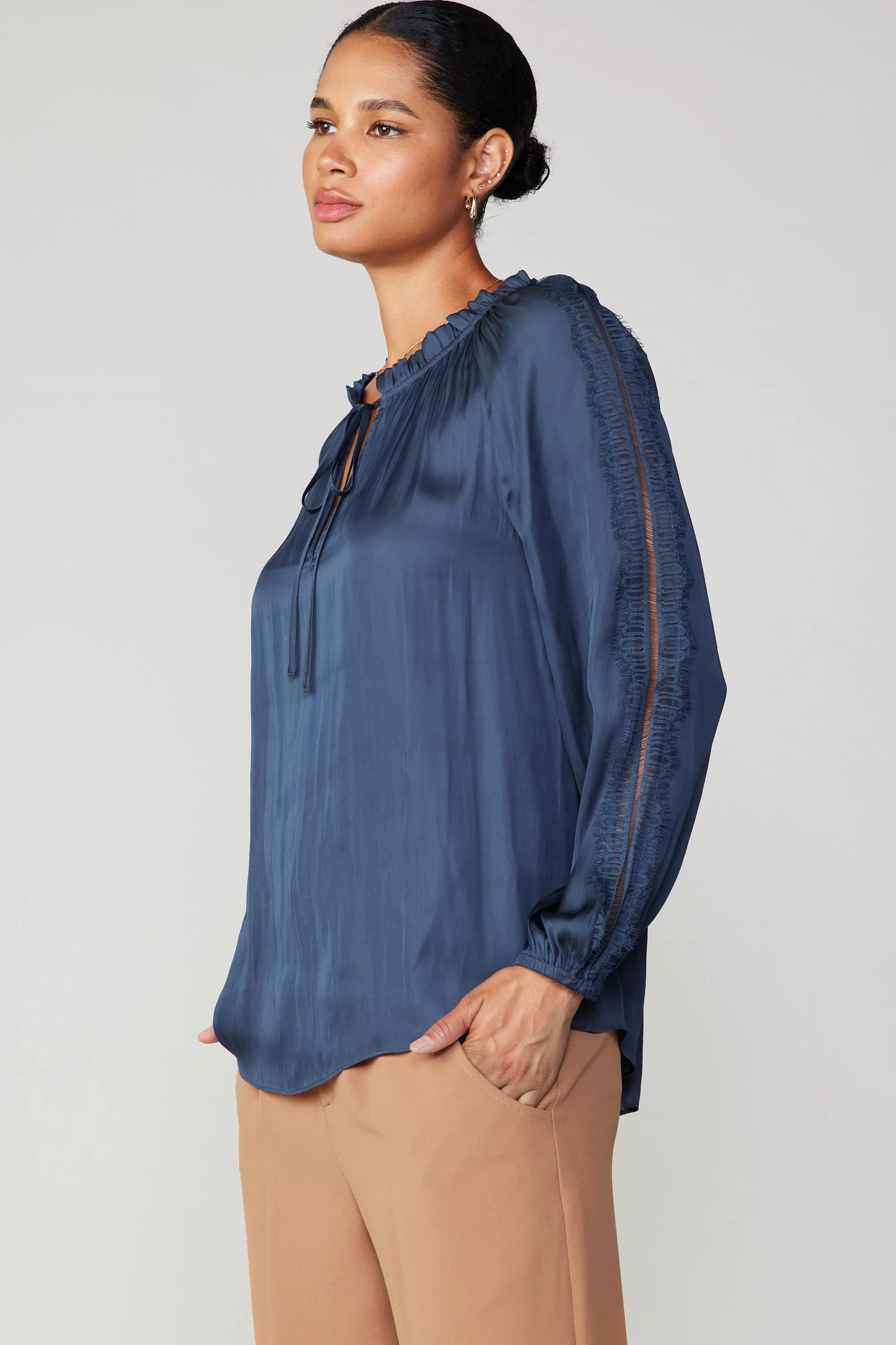 Lace Panel Blouse sold by Current Air product image thumbnail 2