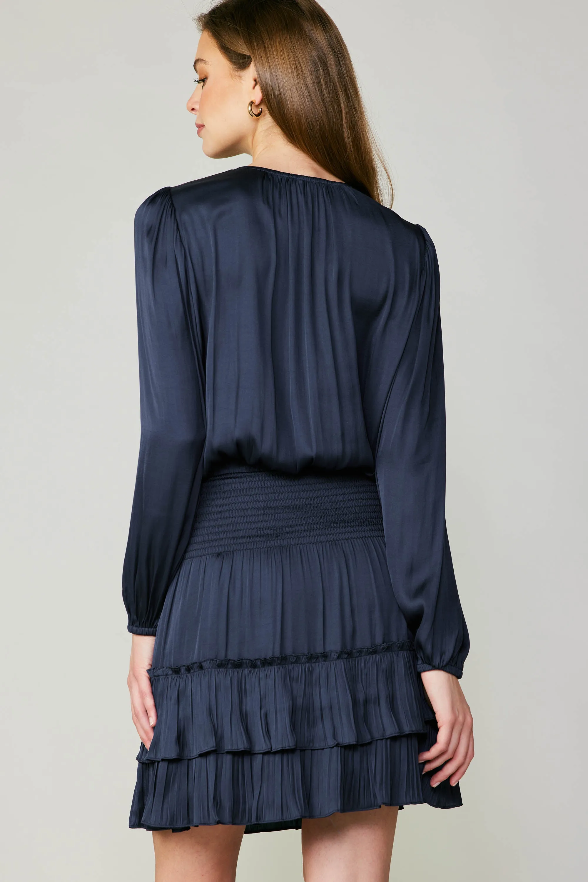 Pleated Surplice Mini Dress sold by Current Air product image thumbnail 2