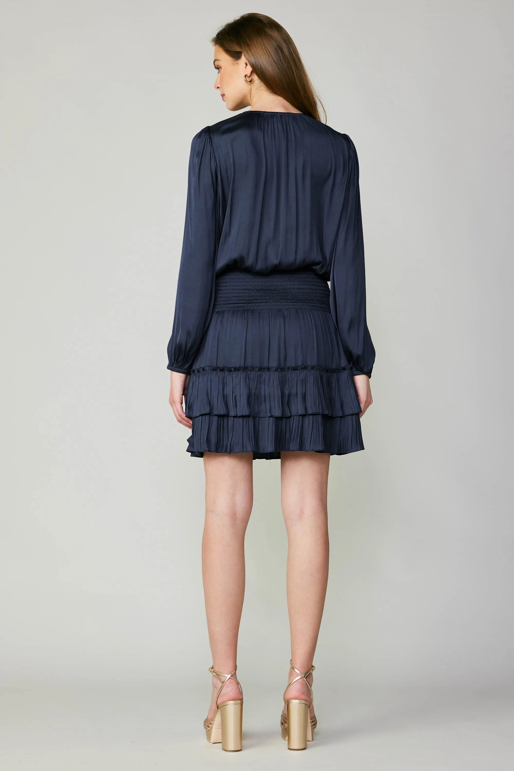 Pleated Surplice Mini Dress sold by Current Air product image thumbnail 5