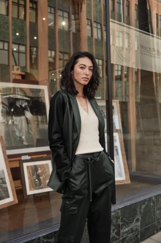 Two Tone Vegan Leather Jacket sold by Current Air