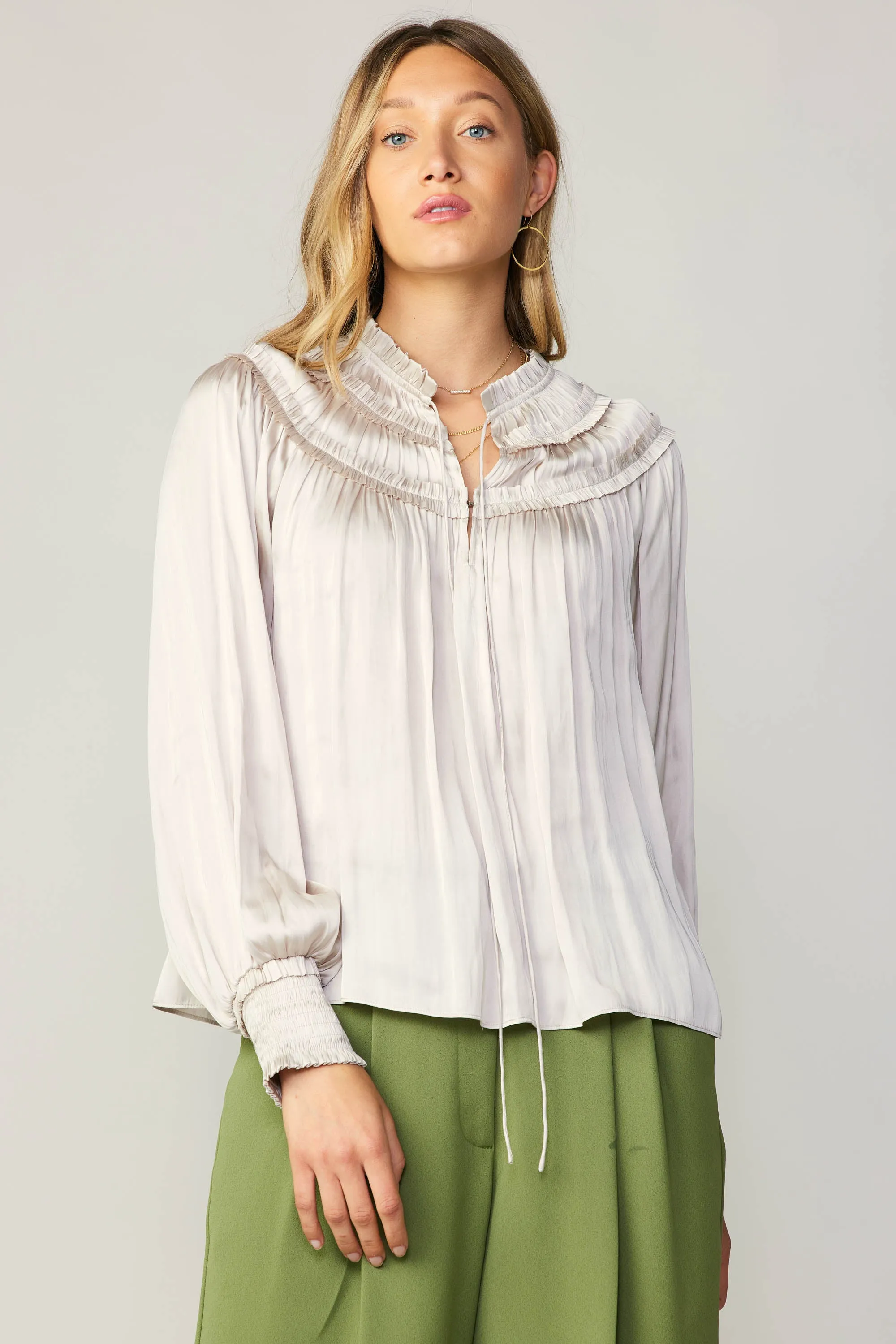 Ruffled Yoke Blouse sold by Current Air