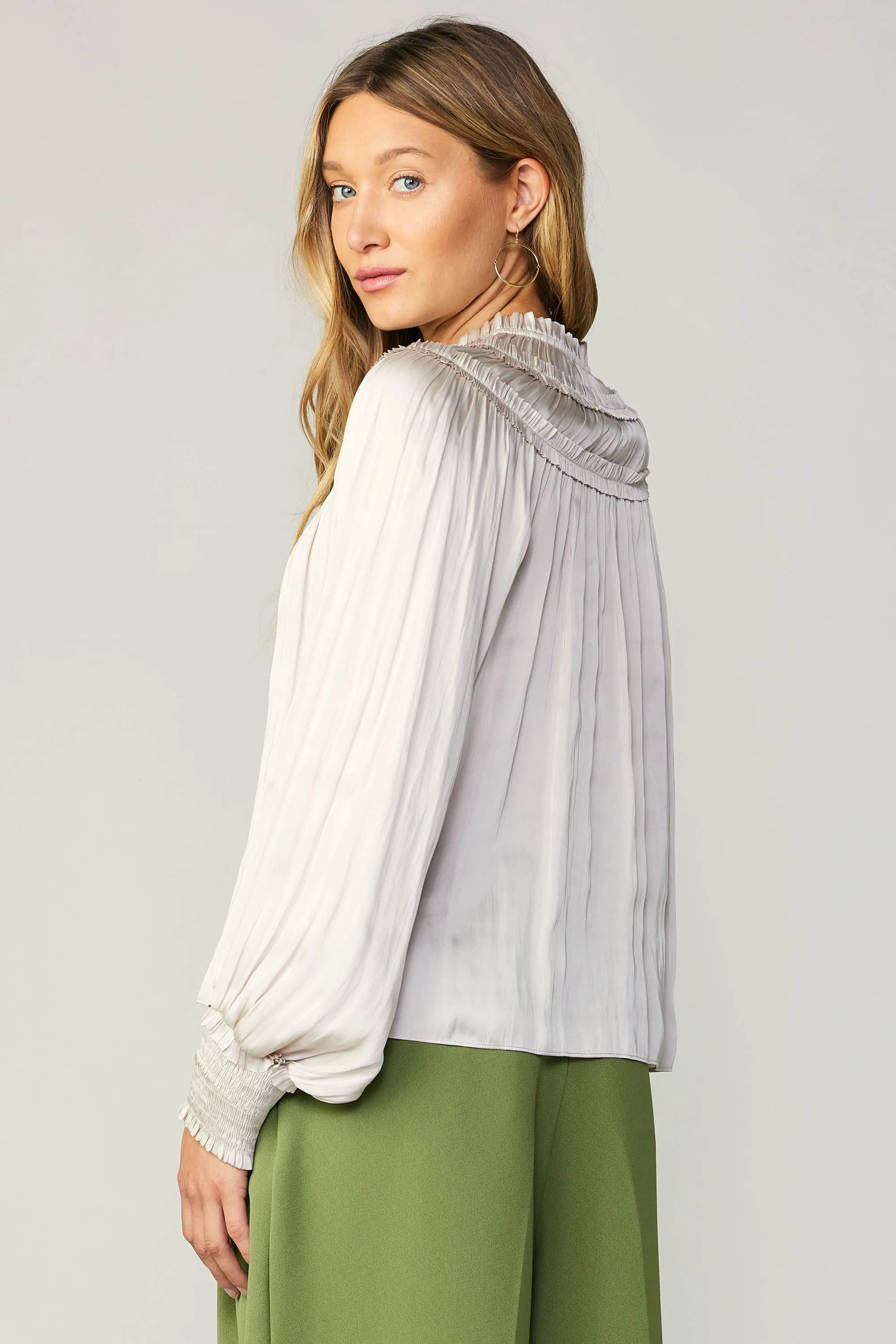 Ruffled Yoke Blouse sold by Current Air product image thumbnail 5