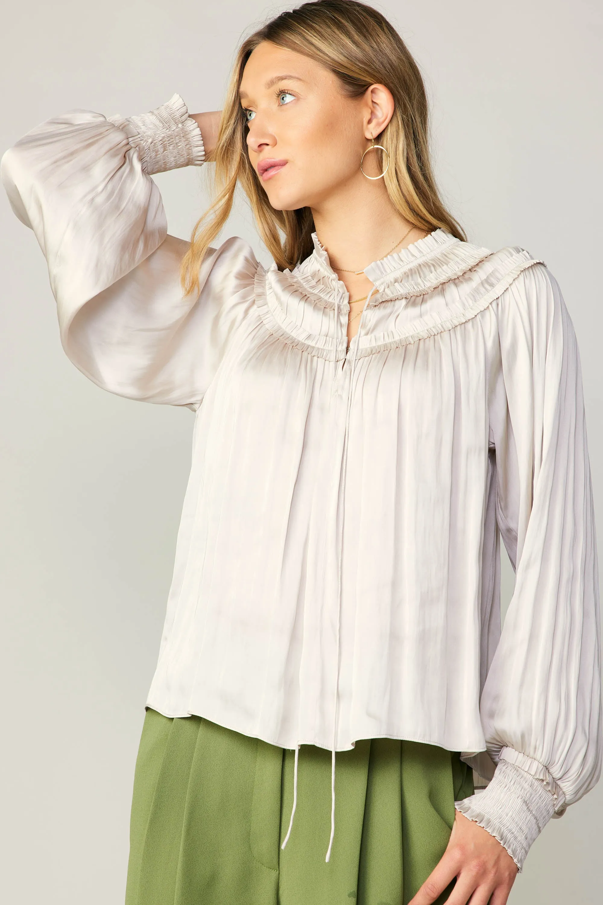 Ruffled Yoke Blouse sold by Current Air product image thumbnail 4