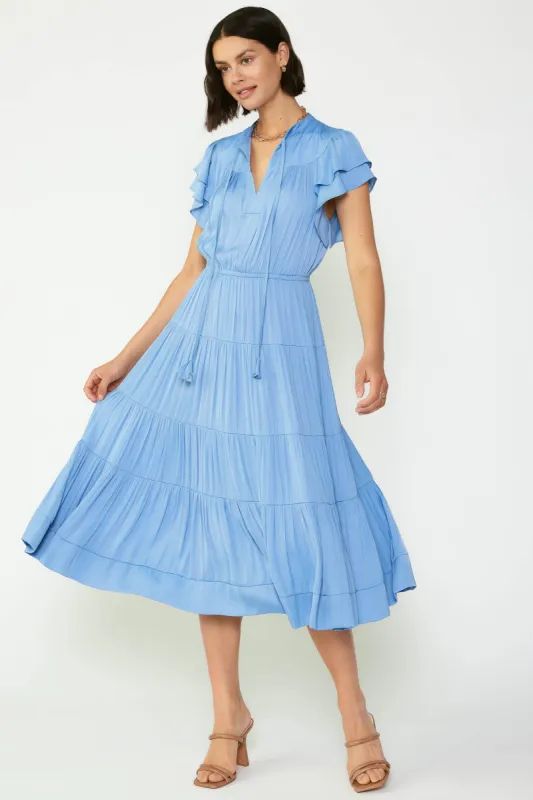 Everleigh Flutter Sleeve Midi Dress sold by Current Air