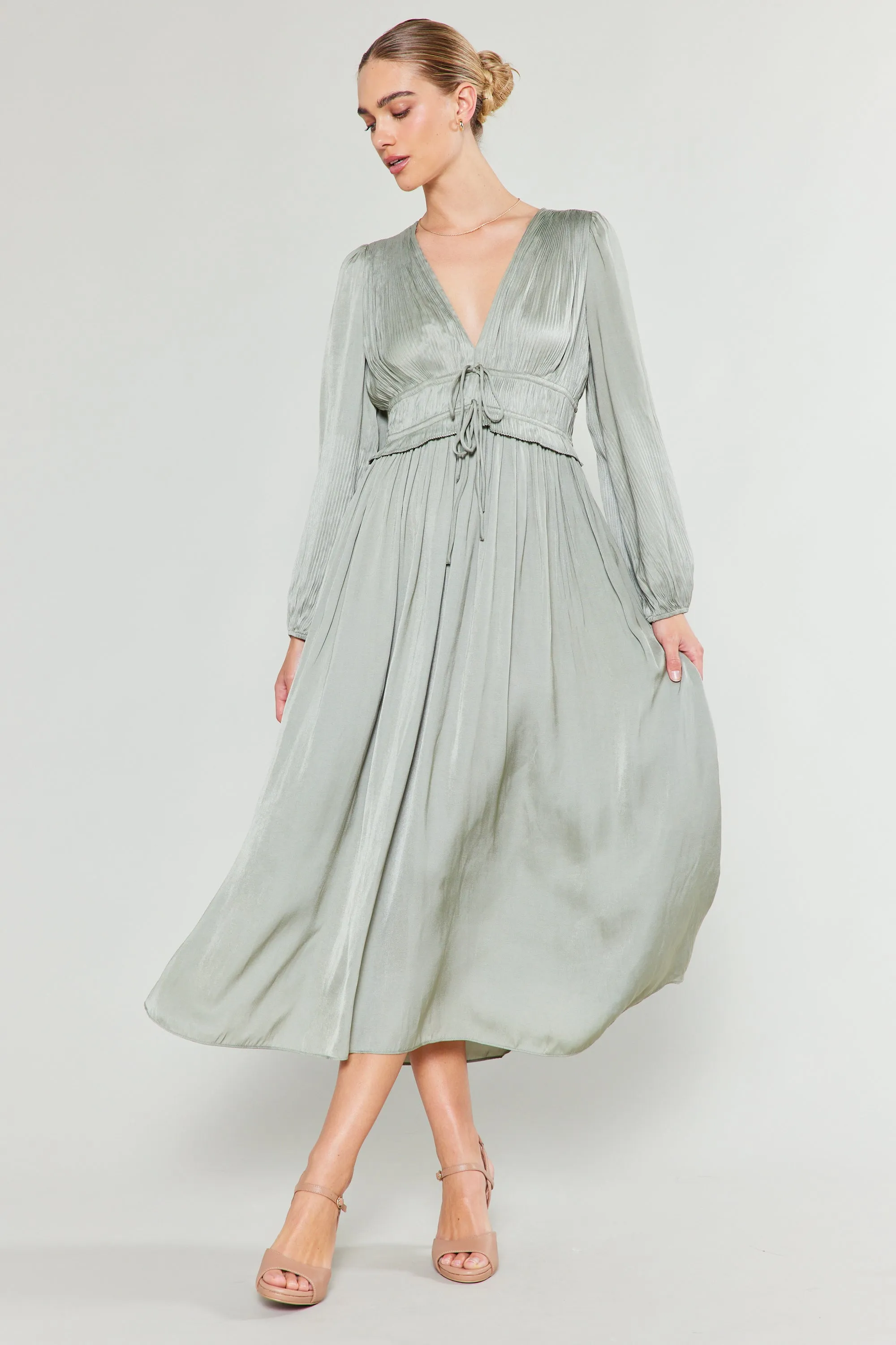Sidonie Pleated Maxi Dress sold by Current Air