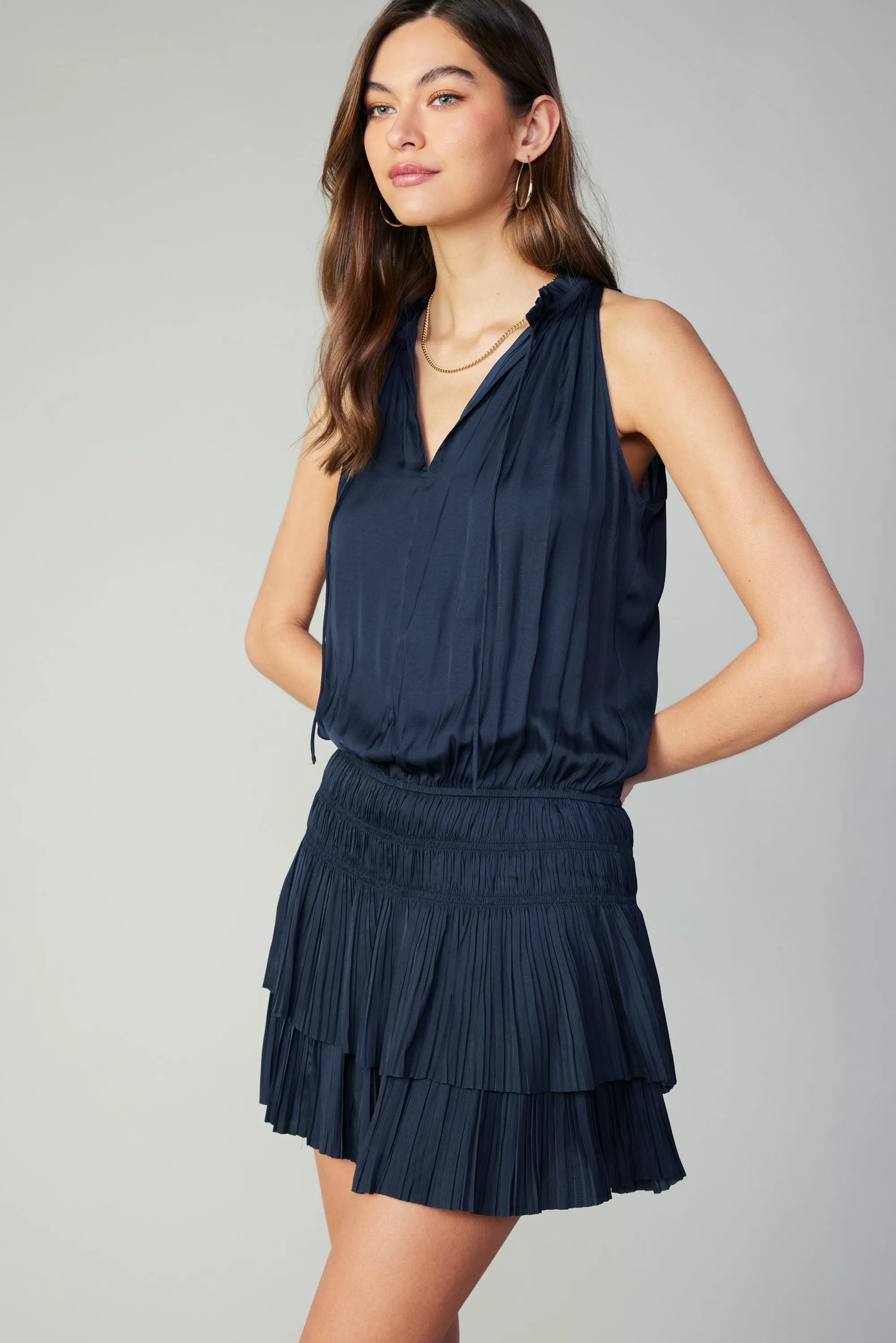 Cara Sleeveless Pleated Mini Dress sold by Current Air product image thumbnail 3